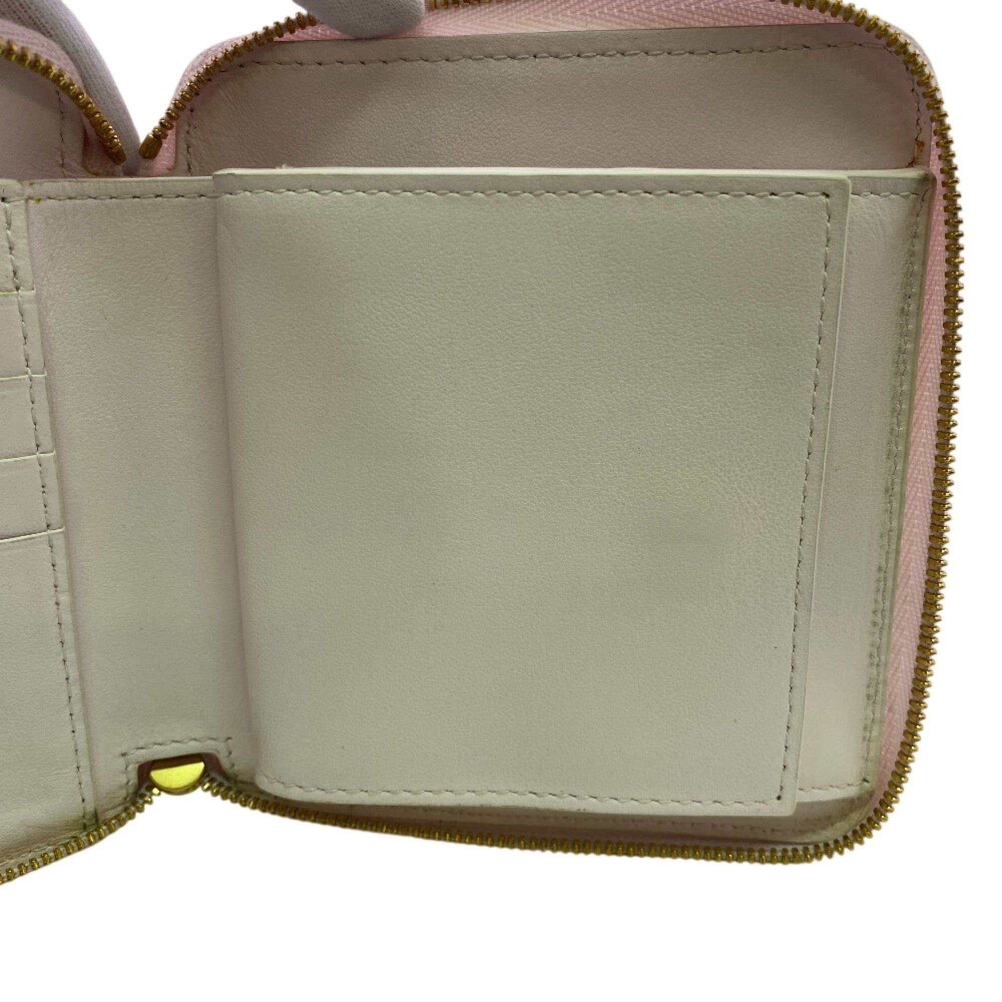 Bottega Veneta Bottega Veneta Round Zipper Maxi Intrecciato Bi-fold Wallet Pink Size ONE SIZE - 6 Thumbnail