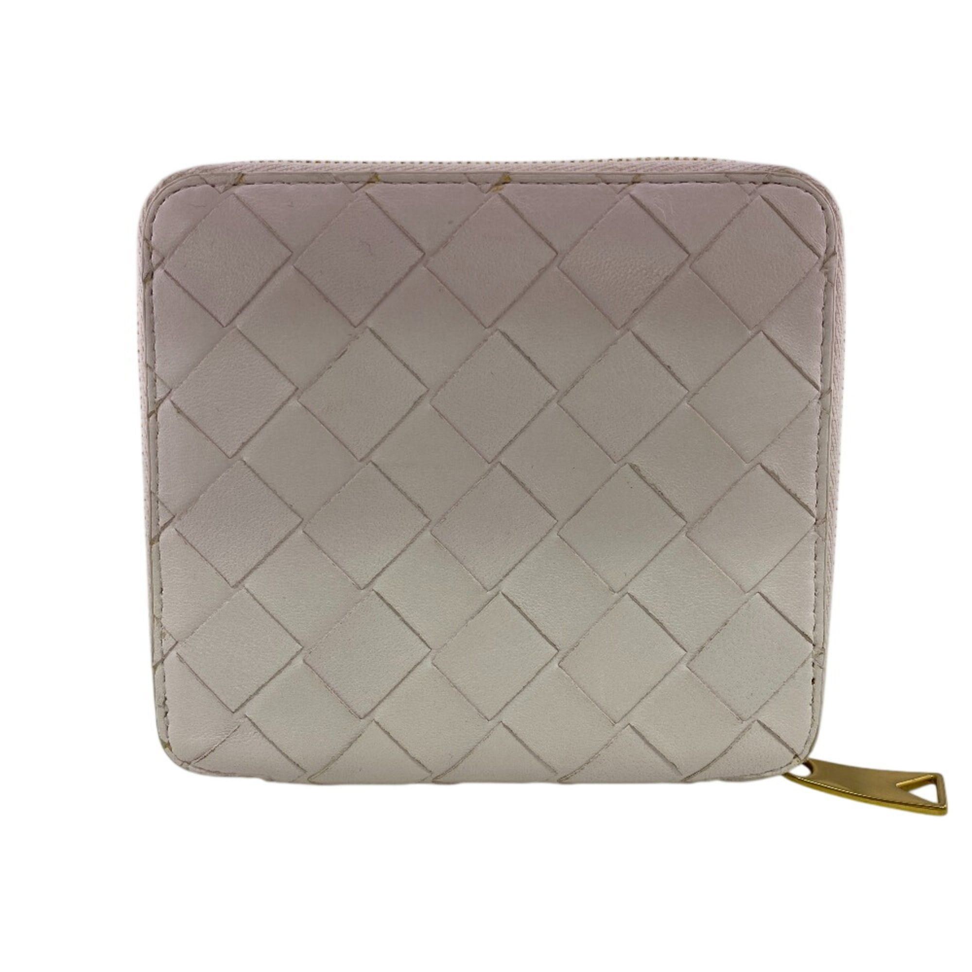 Bottega Veneta Bottega Veneta Round Zipper Maxi Intrecciato Bi-fold Wallet Pink Size ONE SIZE - 2 Thumbnail