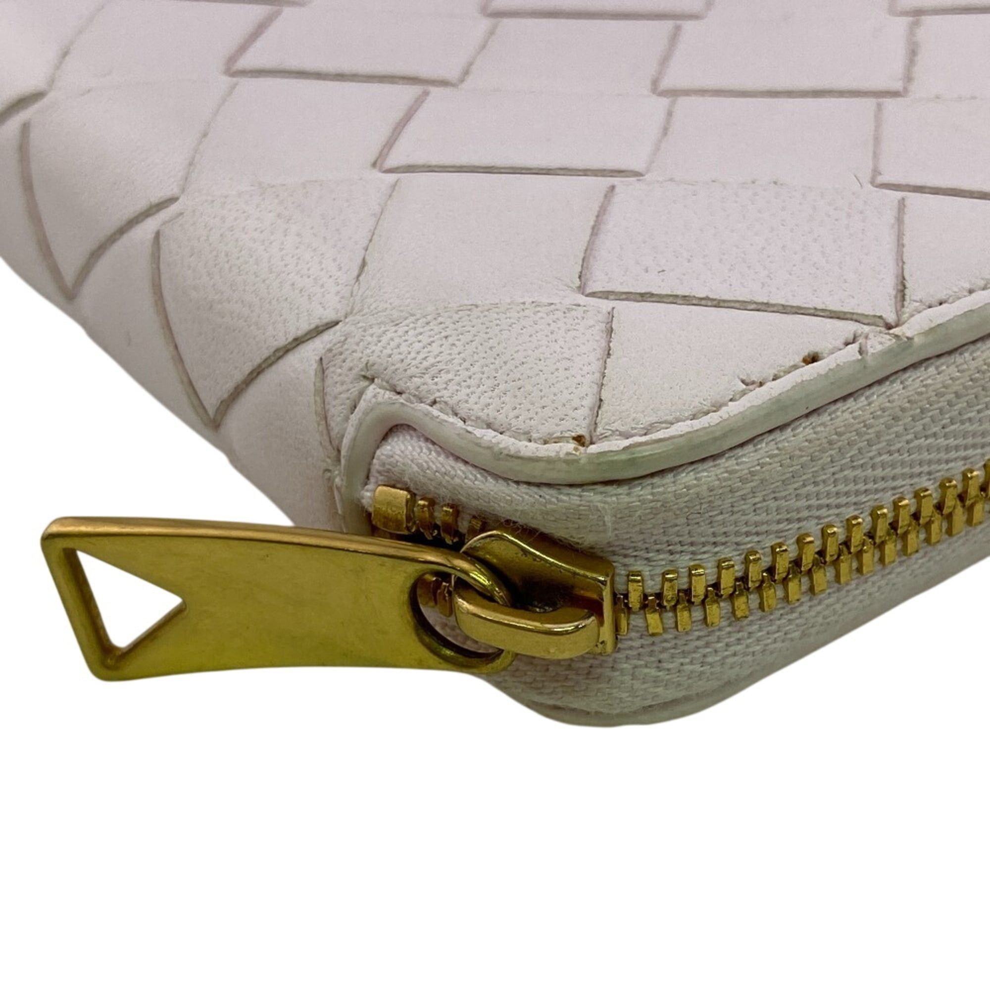 Bottega Veneta Bottega Veneta Round Zipper Maxi Intrecciato Bi-fold Wallet Pink Size ONE SIZE - 4 Thumbnail