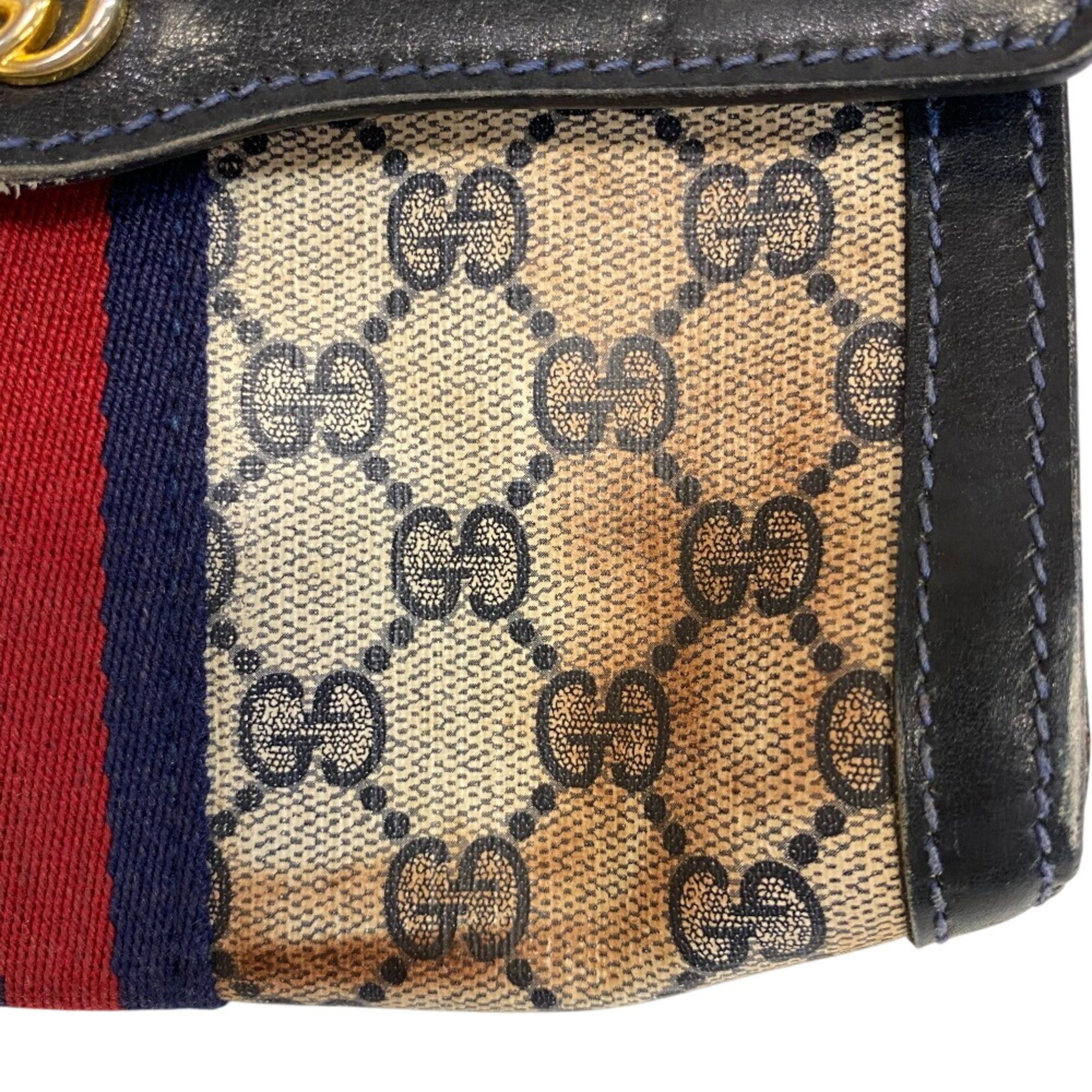 Gucci GUCCI Old Gucci Vanity Cosmetic Pouch Second Bag GG Pattern Sherry Line Clutch Black Size ONE SIZE - 10 Thumbnail