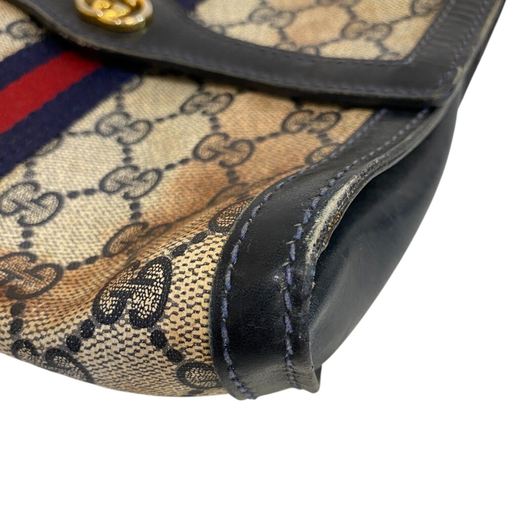 Gucci GUCCI Old Gucci Vanity Cosmetic Pouch Second Bag GG Pattern Sherry Line Clutch Black Size ONE SIZE - 4 Thumbnail