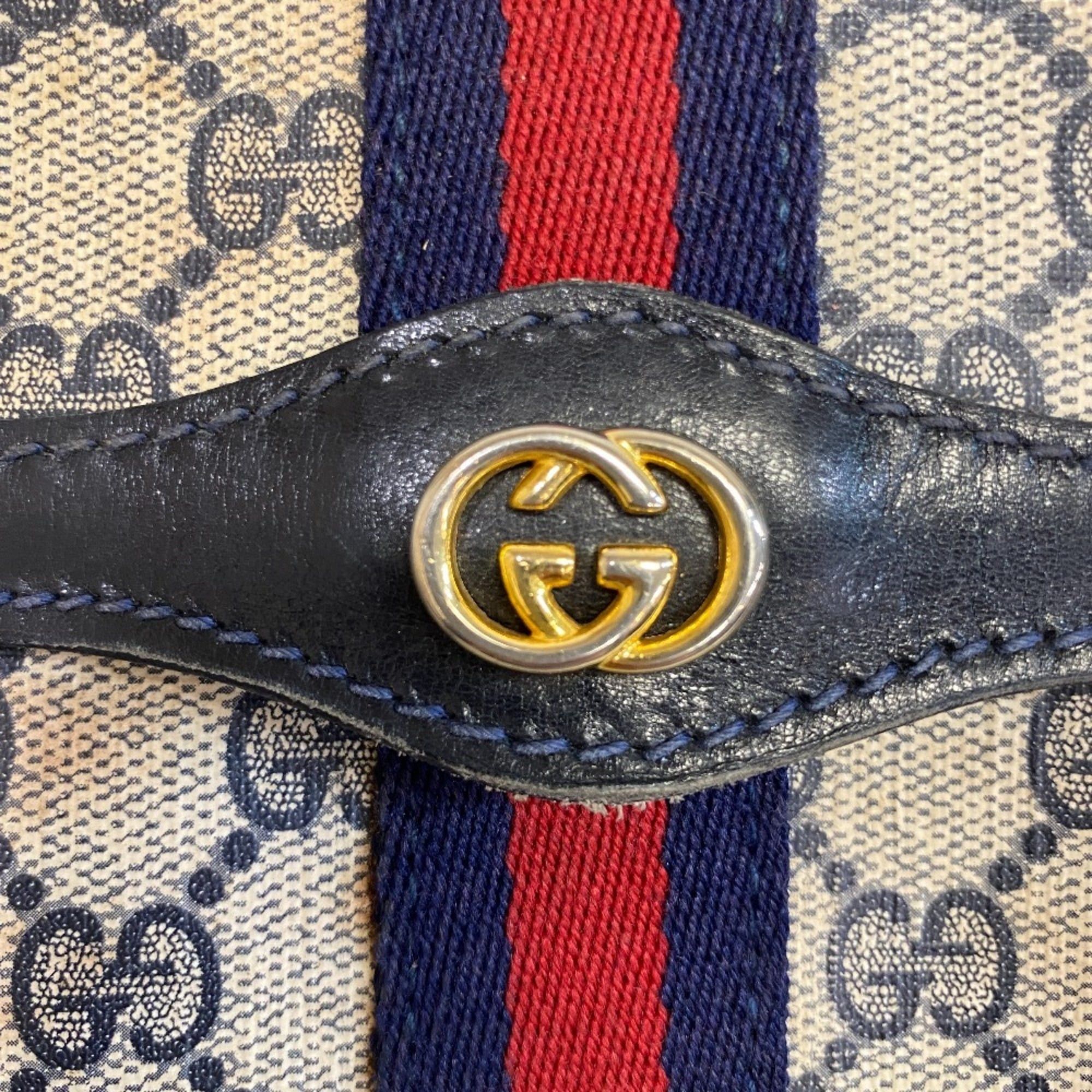 Gucci GUCCI Old Gucci Vanity Cosmetic Pouch Second Bag GG Pattern Sherry Line Clutch Black Size ONE SIZE - 11 Thumbnail