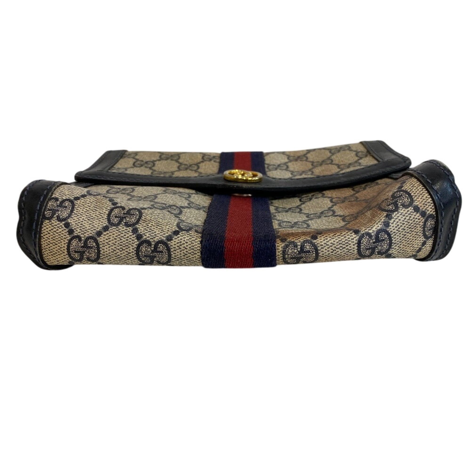 Gucci GUCCI Old Gucci Vanity Cosmetic Pouch Second Bag GG Pattern Sherry Line Clutch Black Size ONE SIZE - 7 Thumbnail