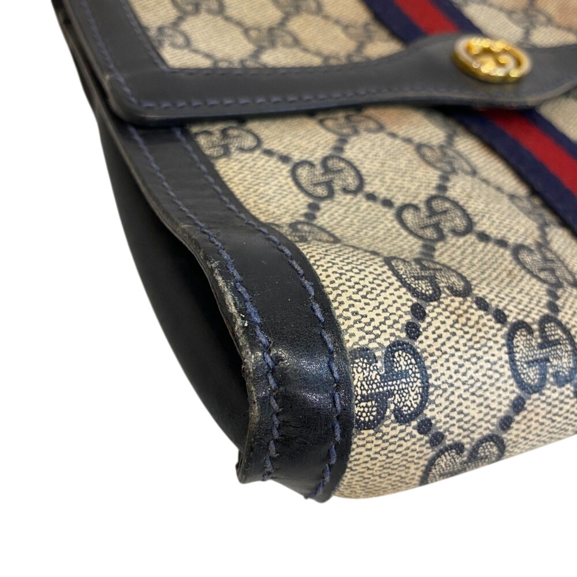 Gucci GUCCI Old Gucci Vanity Cosmetic Pouch Second Bag GG Pattern Sherry Line Clutch Black Size ONE SIZE - 3 Thumbnail