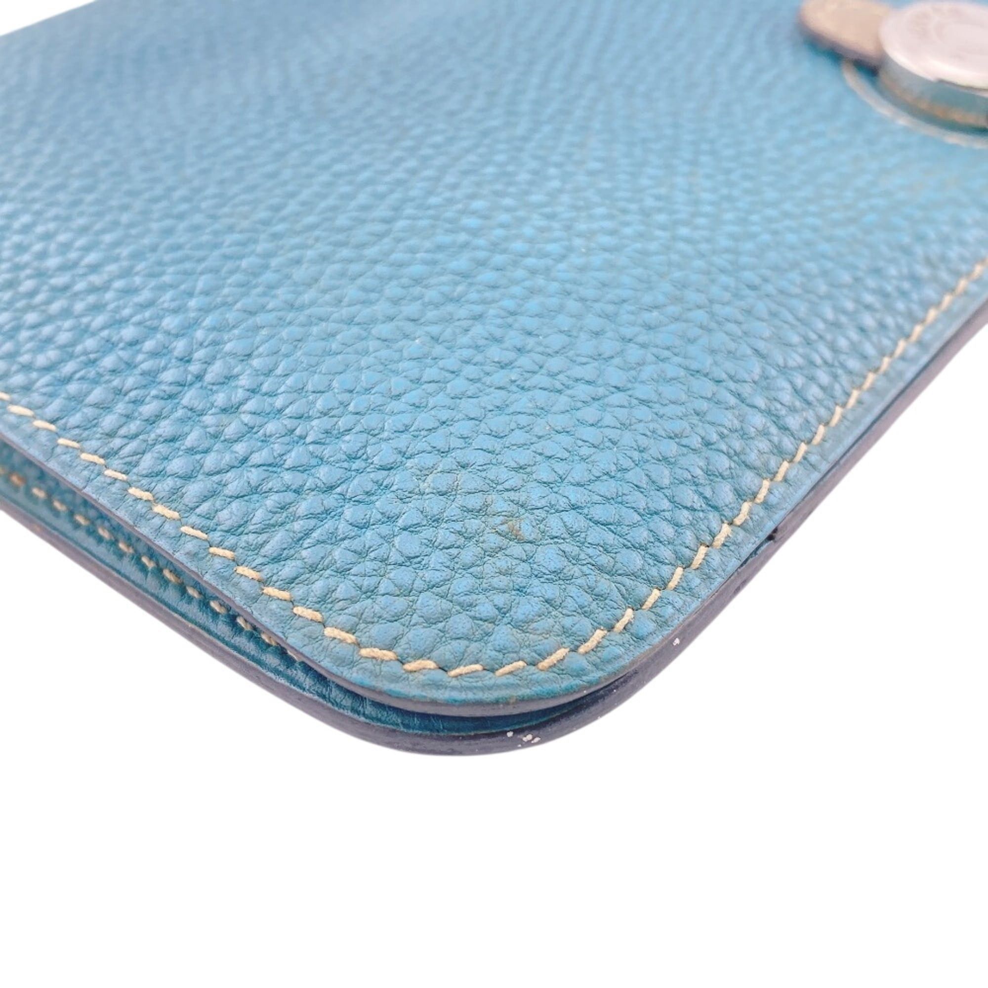 Hermes HERMES Dogon GM Long Wallet with Sellier Buttons, Blue Size ONE SIZE - 5 Thumbnail