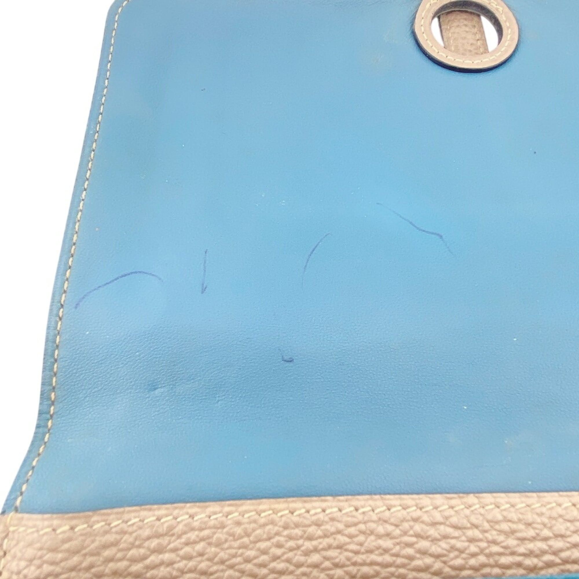Hermes HERMES Dogon GM Long Wallet with Sellier Buttons, Blue Size ONE SIZE - 13 Thumbnail