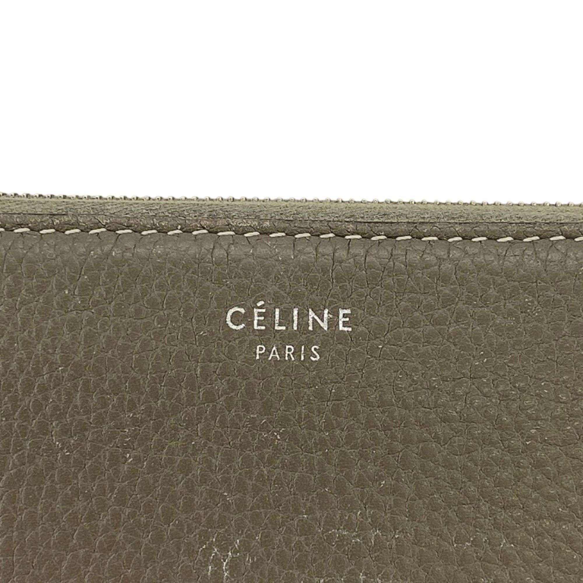 Celine Celine Round Zipper Logo Long Wallet, Gray Size ONE SIZE - 7 Thumbnail