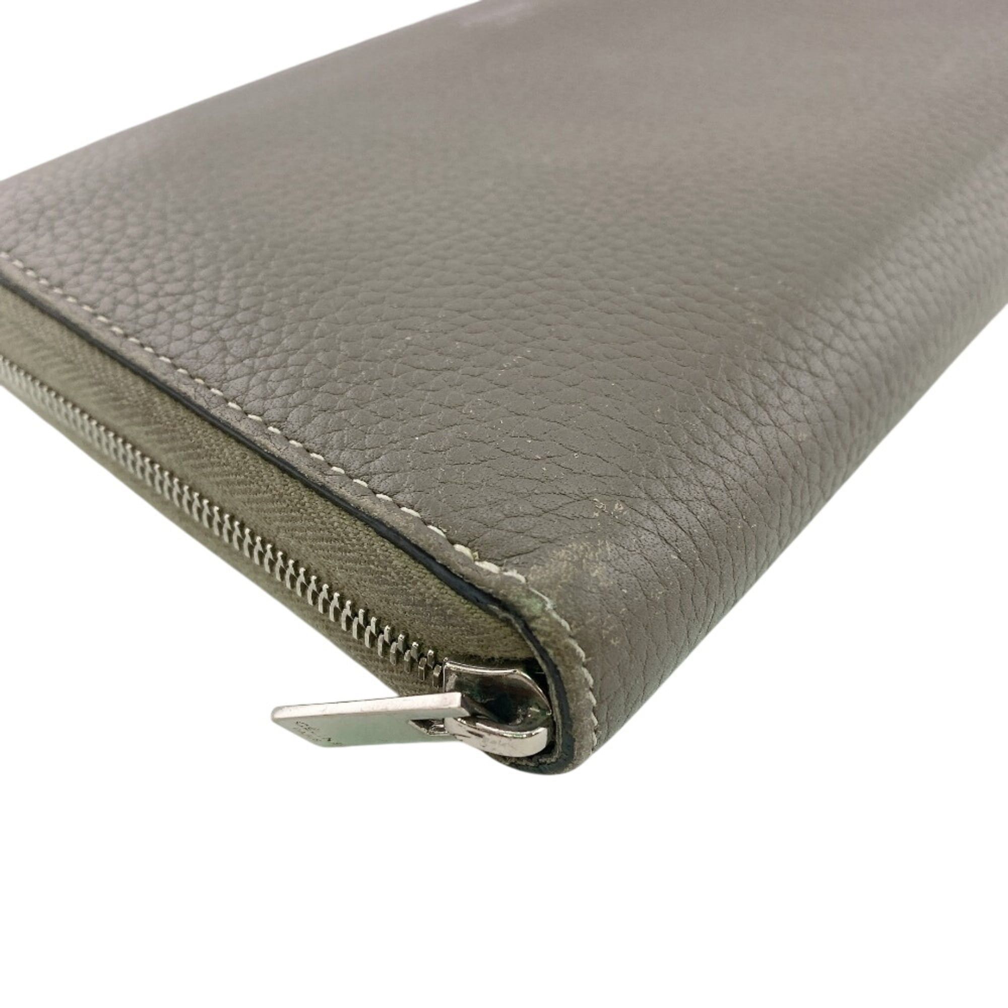 Celine Celine Round Zipper Logo Long Wallet, Gray Size ONE SIZE - 3 Thumbnail