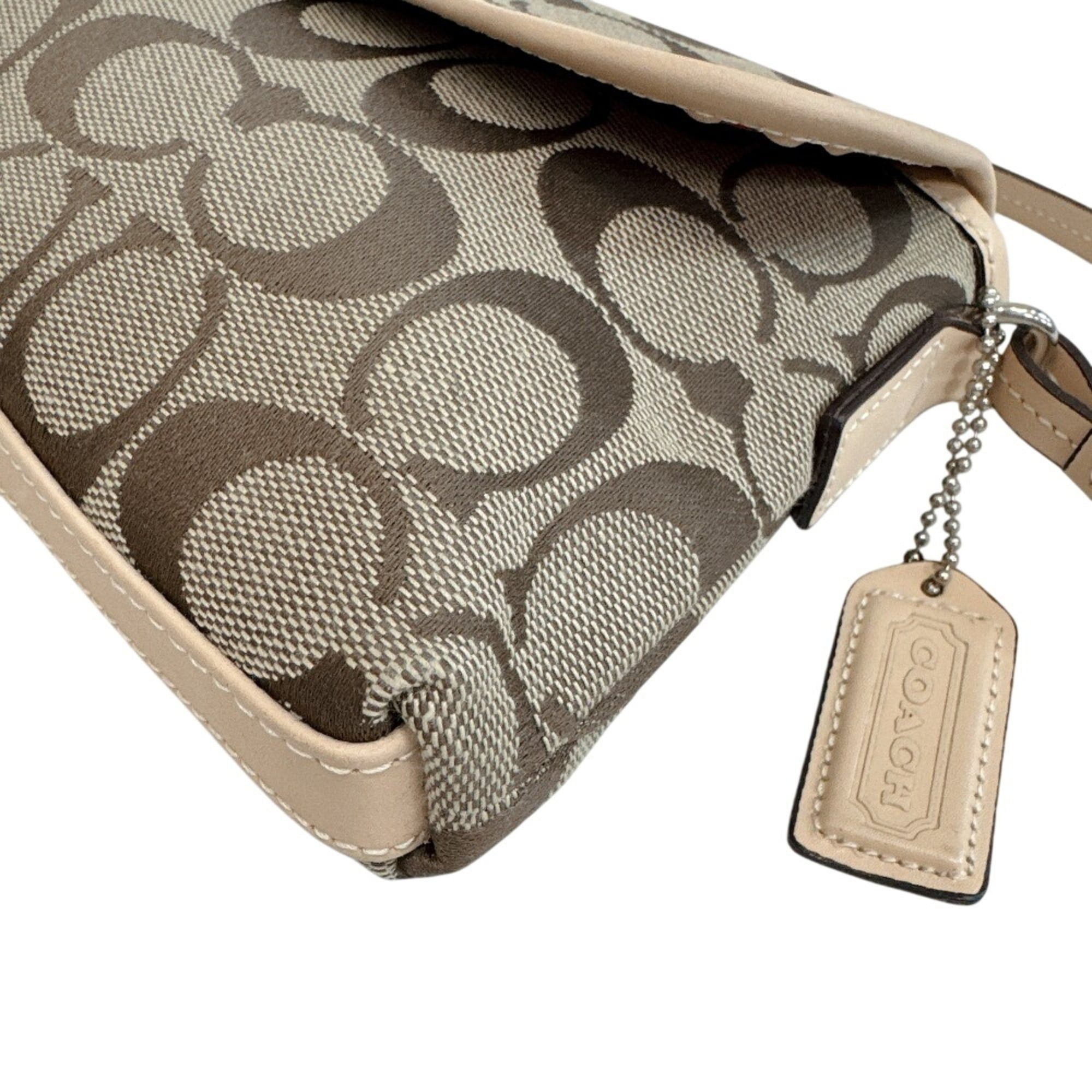 COACH 6348 Accessory Pouch One-Shoulder Bag Signature Handbag Brown