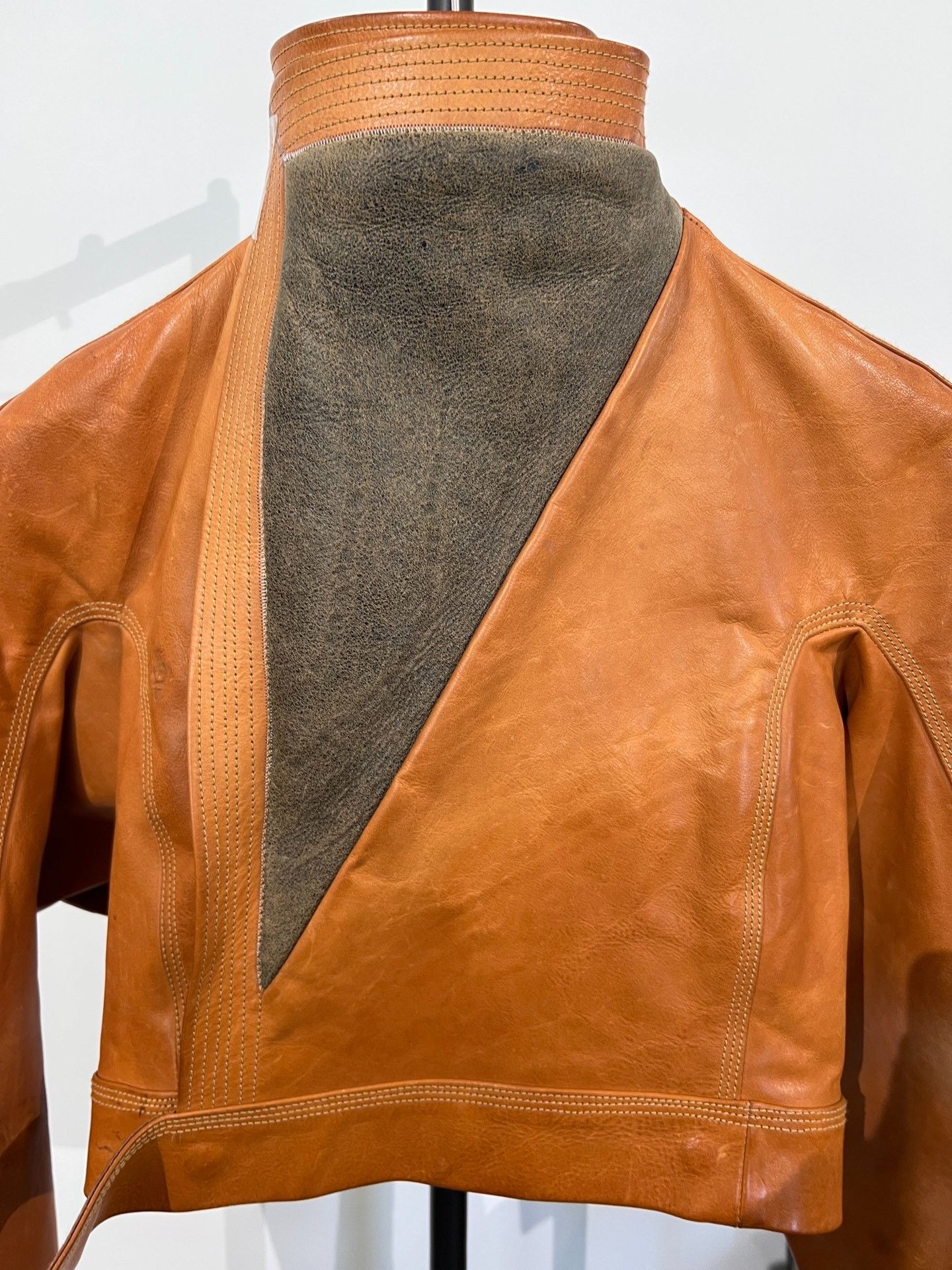 Rick Owens Rick Owens Cropped Fur Panel Leather Jacket Size S / US 4 / IT 40 - 5 Thumbnail