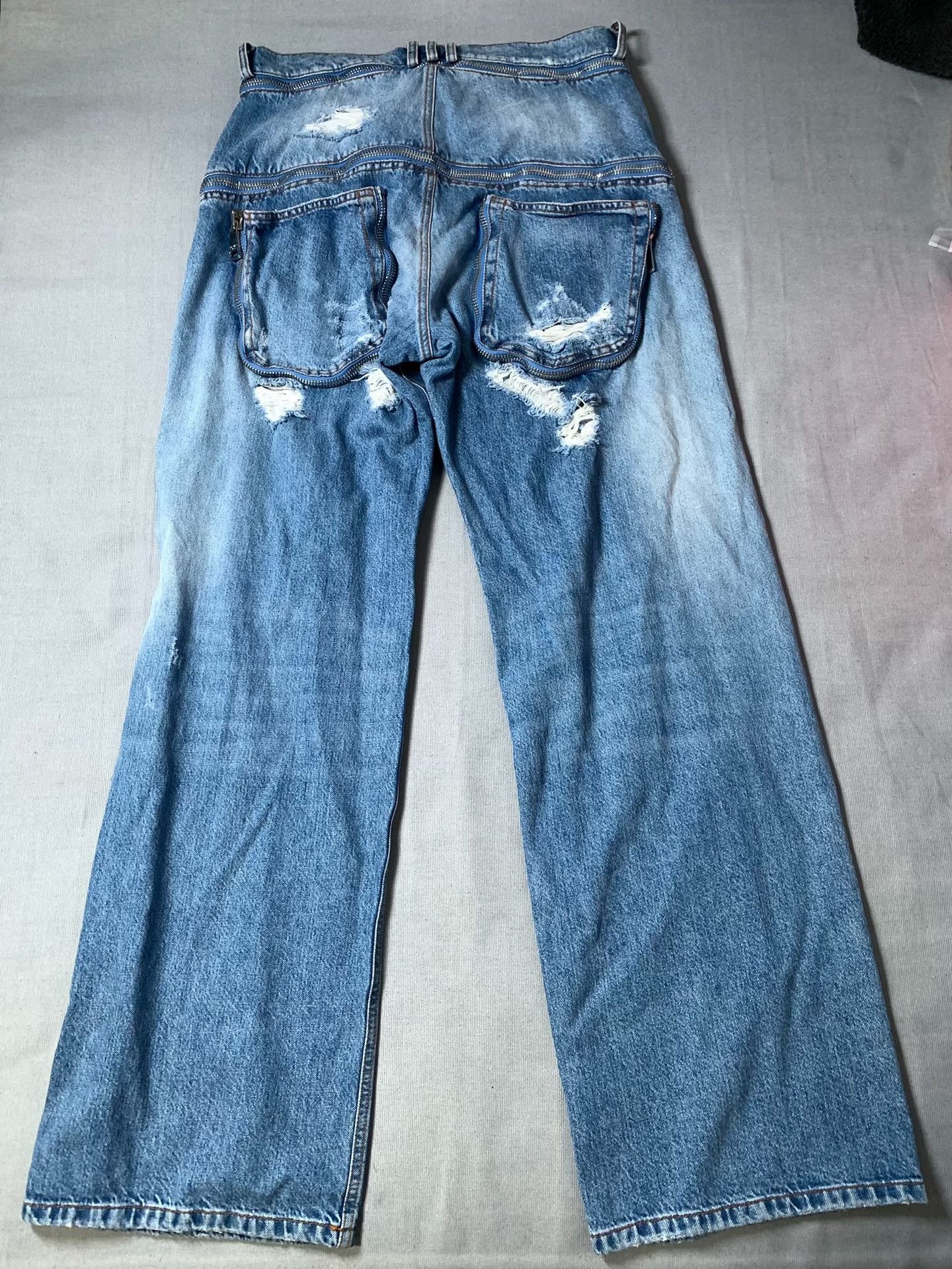Balmain BALMAIN Ripped Wide-Leg Jeans Size US 31 - 3 Thumbnail