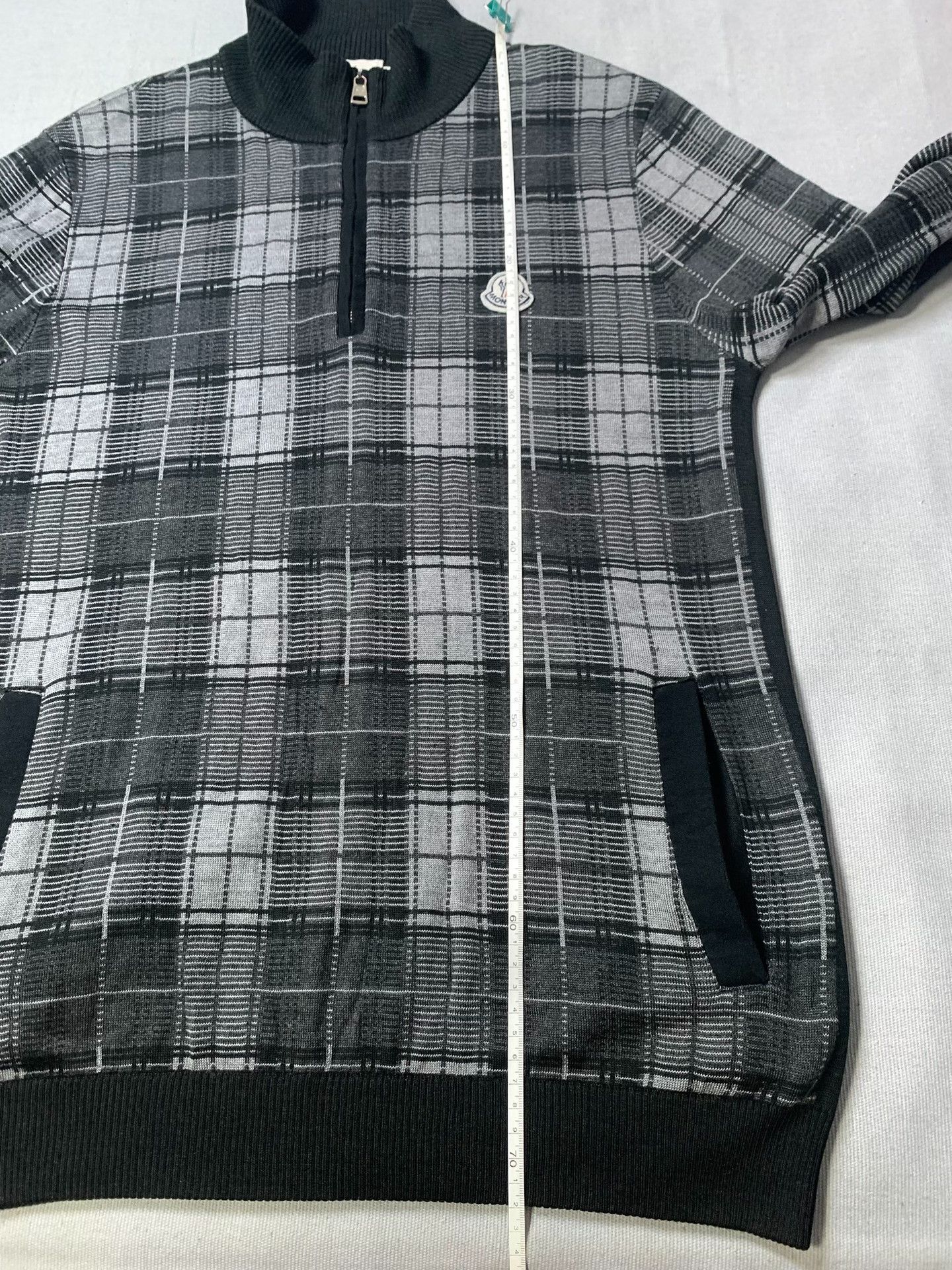 Moncler Moncler Half-Zip Plaid Chest Logo Jacket Size US L / EU 52-54 / 3 - 9 Thumbnail