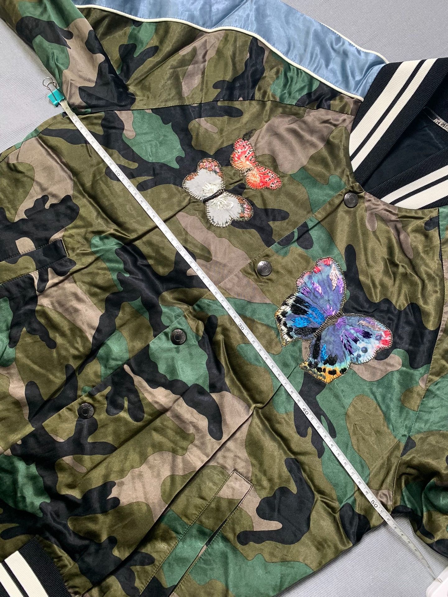 Valentino Valentino Butterfly Camo Satin Souvenir Jacket Size US S / EU 44-46 / 1 - 8 Thumbnail