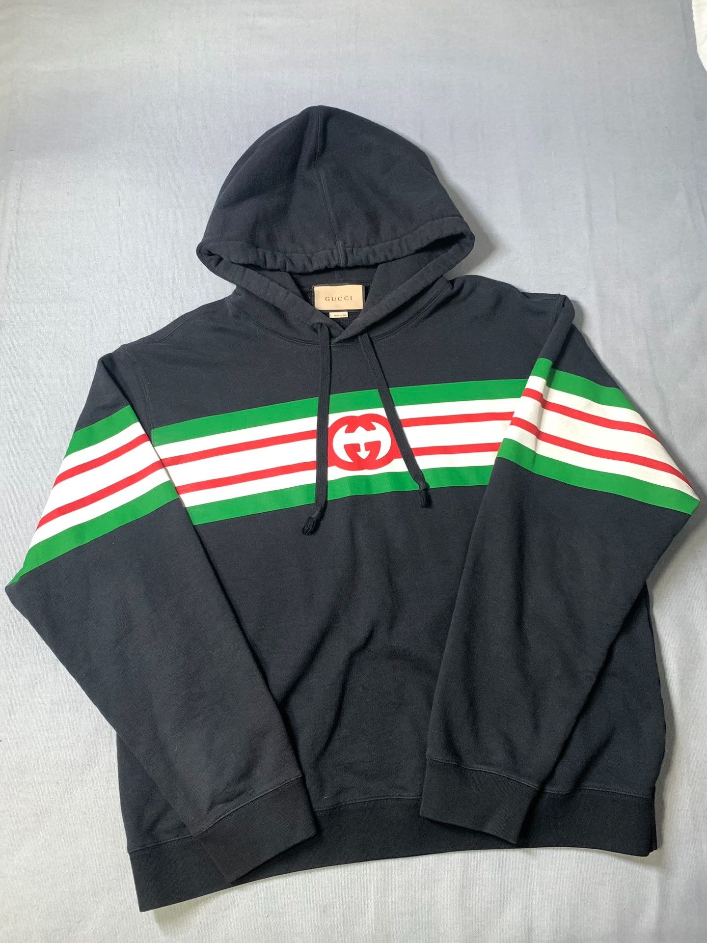 Gucci Gucci Double G Three-Stripe Logo Hoodie Size US XL / EU 56 / 4 - 2 Thumbnail