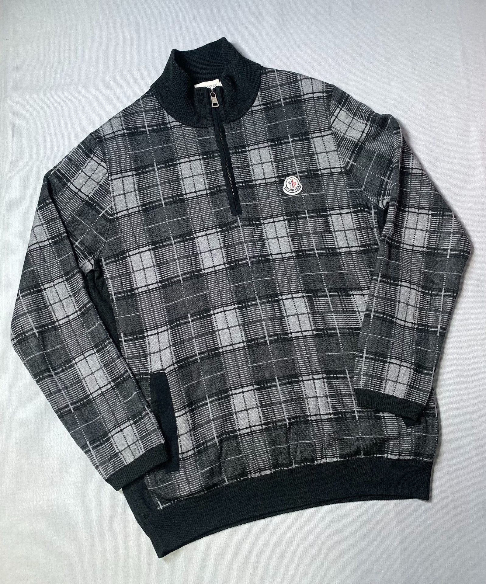 Moncler Moncler Half-Zip Plaid Chest Logo Jacket Size US L / EU 52-54 / 3 - 2 Thumbnail