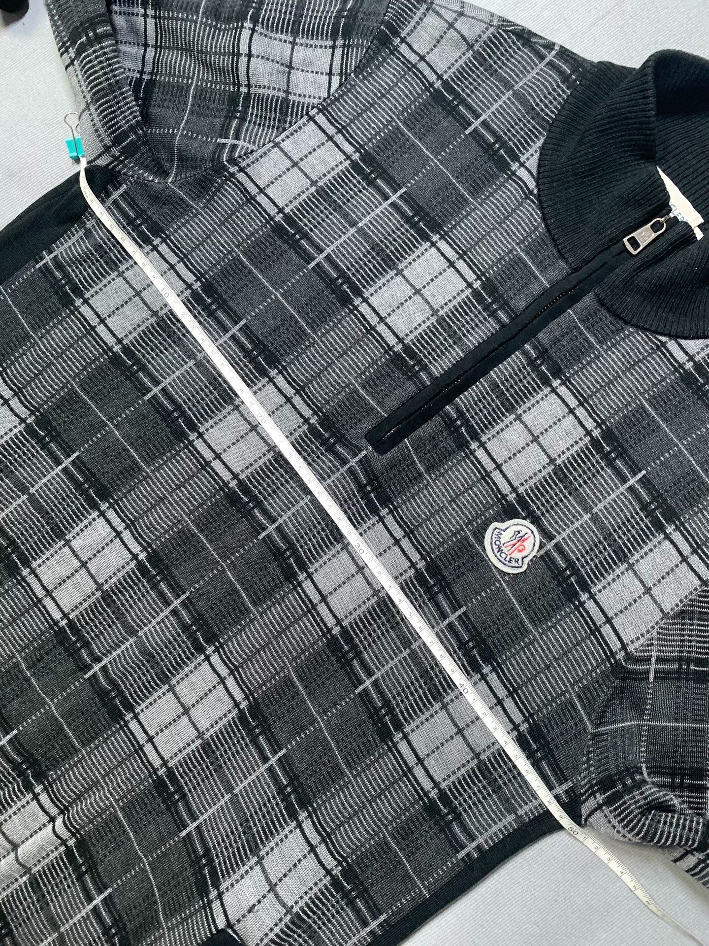 Moncler Moncler Half-Zip Plaid Chest Logo Jacket Size US L / EU 52-54 / 3 - 8 Thumbnail