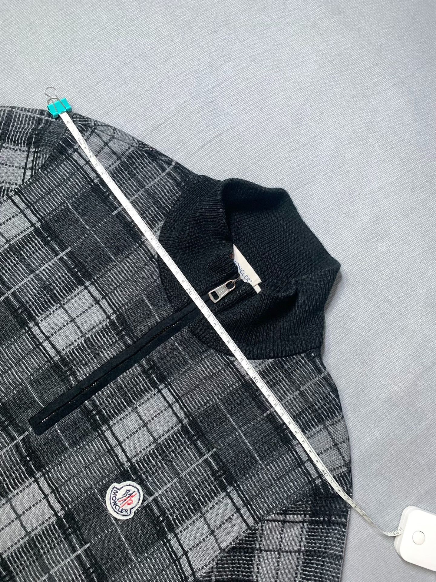 Moncler Moncler Half-Zip Plaid Chest Logo Jacket Size US L / EU 52-54 / 3 - 7 Thumbnail