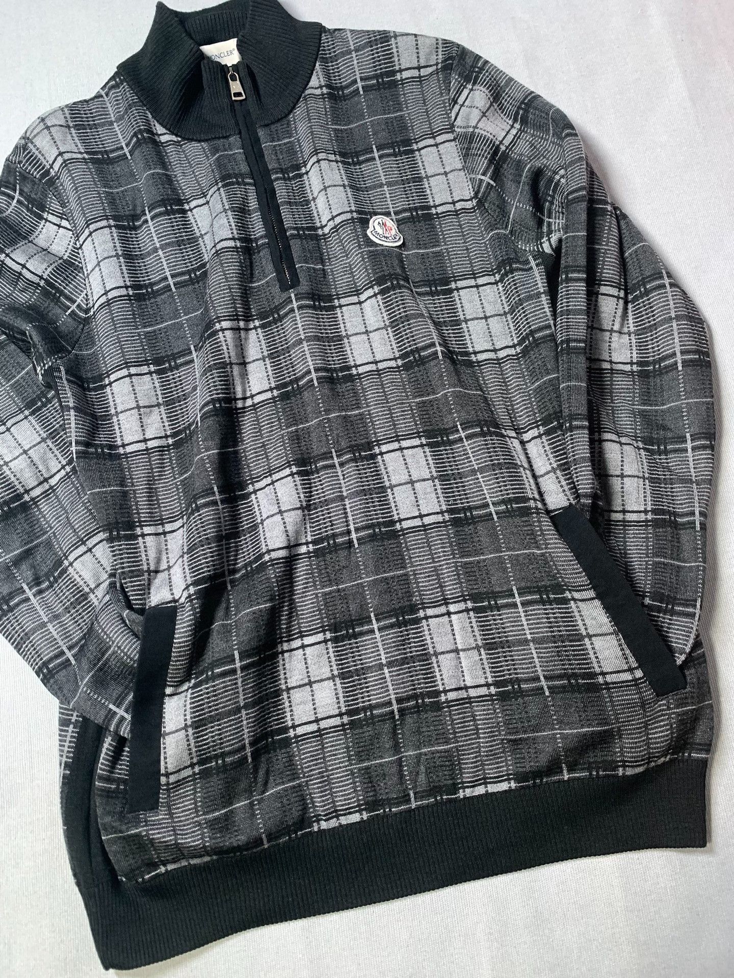 Moncler Moncler Half-Zip Plaid Chest Logo Jacket Size US L / EU 52-54 / 3 - 4 Thumbnail