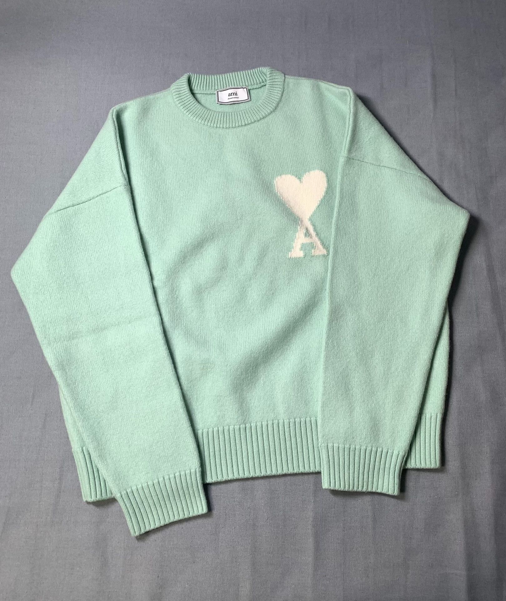 AMI Ami Paris Embroidered Heart Merino Wool Sweater Size M / US 6-8 / IT 42-44 - 2 Thumbnail