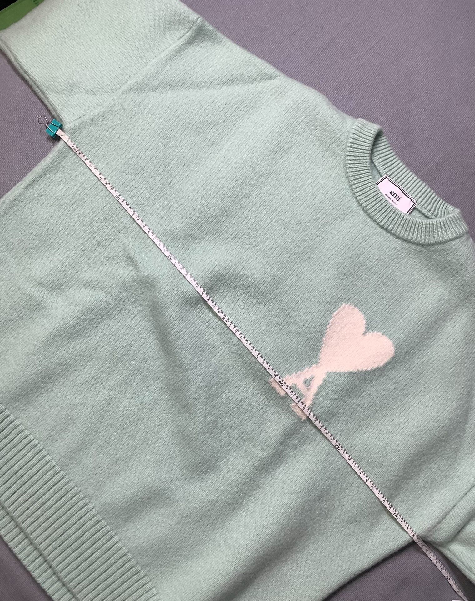 AMI Ami Paris Embroidered Heart Merino Wool Sweater Size M / US 6-8 / IT 42-44 - 7 Thumbnail