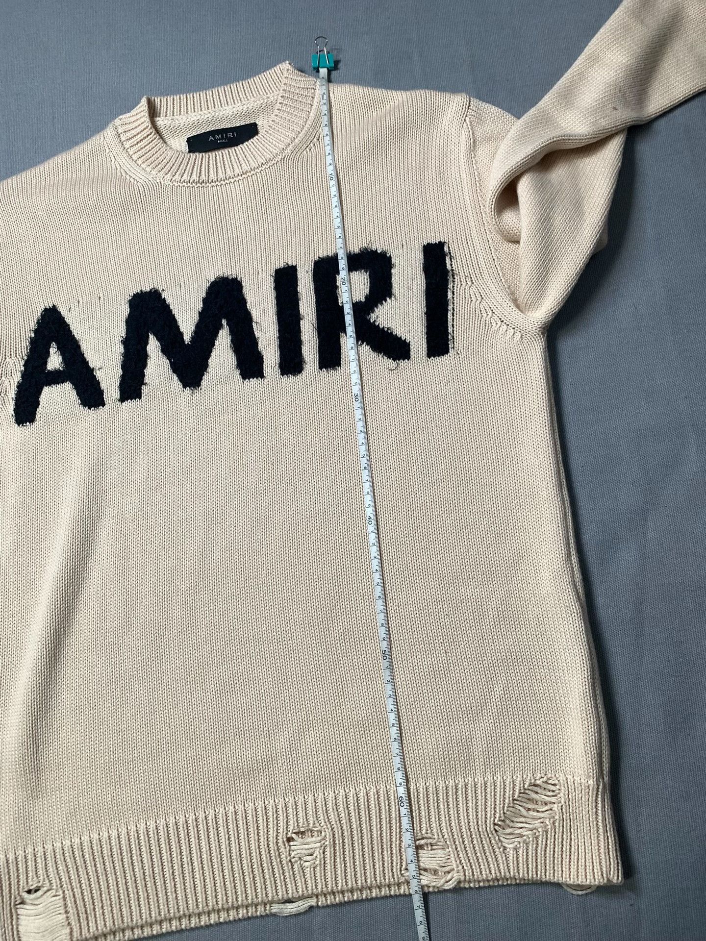 Amiri AMIRI Distressed Wool Blend Sweatshirt Size US S / EU 44-46 / 1 - 8 Thumbnail