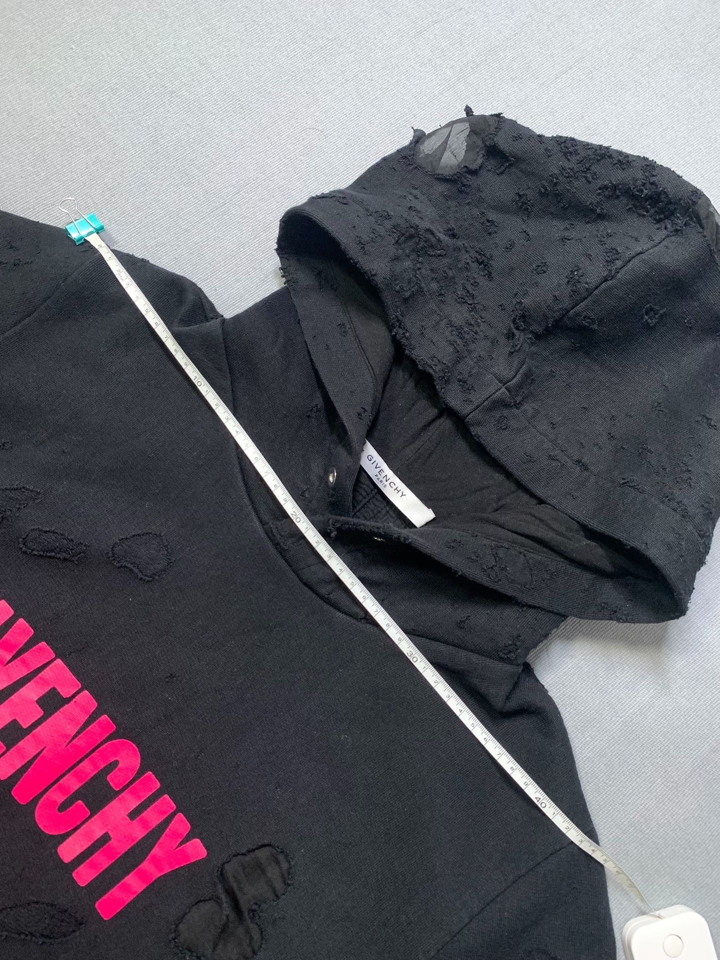 Givenchy Givenchy Pink Logo Distressed Hoodie Size S / US 4 / IT 40 - 6 Thumbnail