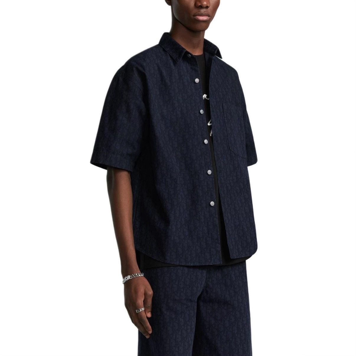 Dior Dior Oblique Denim Short-Sleeve Shirt Size US M / EU 48-50 / 2 - 6 Thumbnail