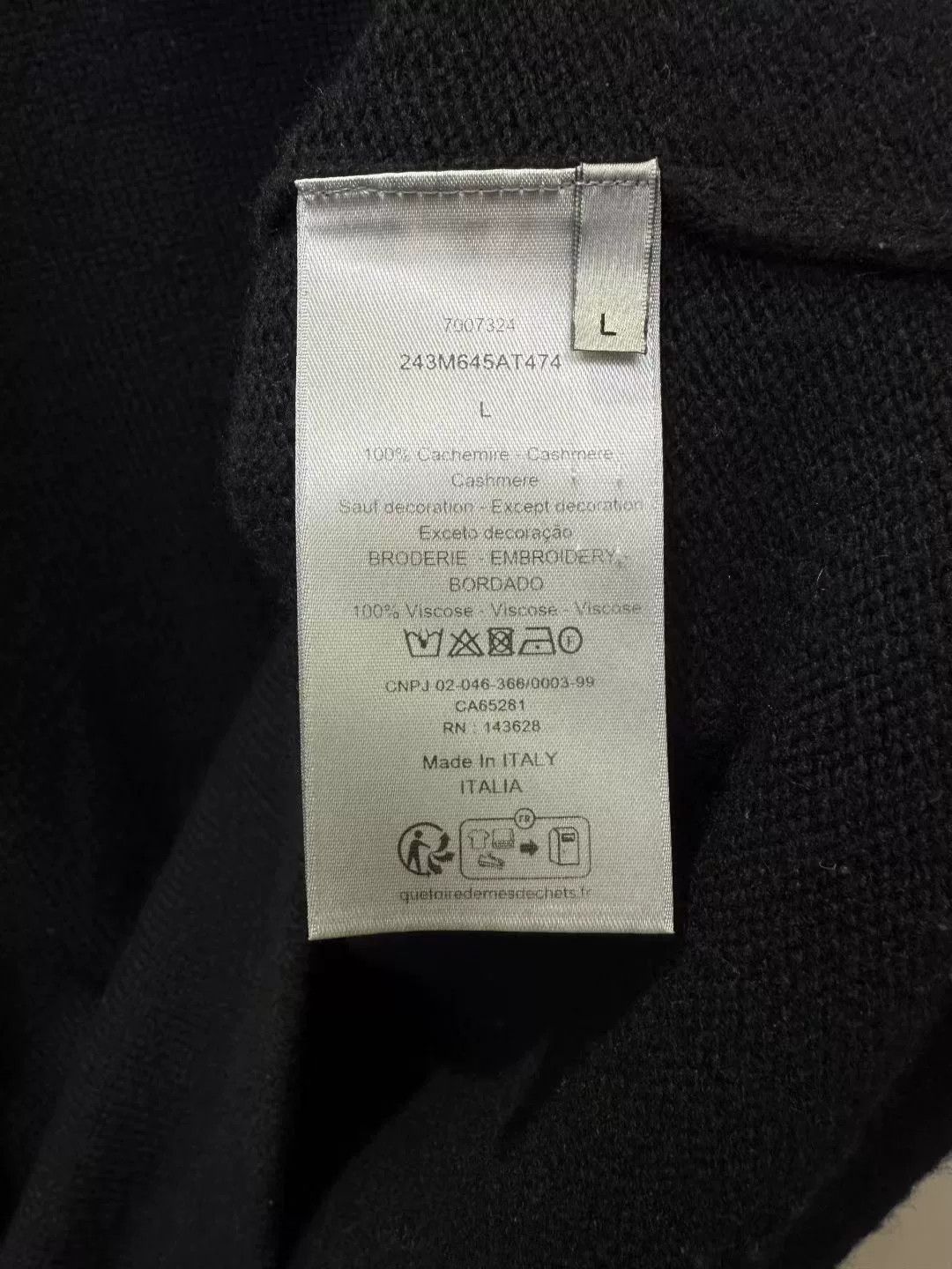 Dior DIOR Black Embroidered Logo Sweater Size US L / EU 52-54 / 3 - 3 Thumbnail
