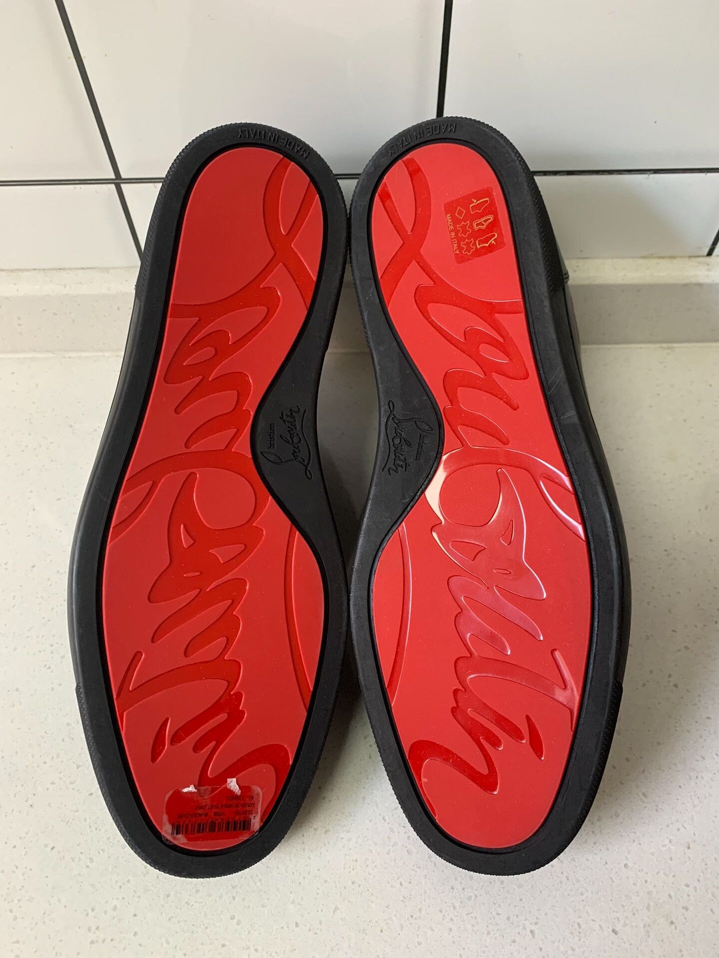 Christian Louboutin Christian Louboutin Leather Sneakers Red Lettering Size US 8 / EU 41 - 6 Thumbnail