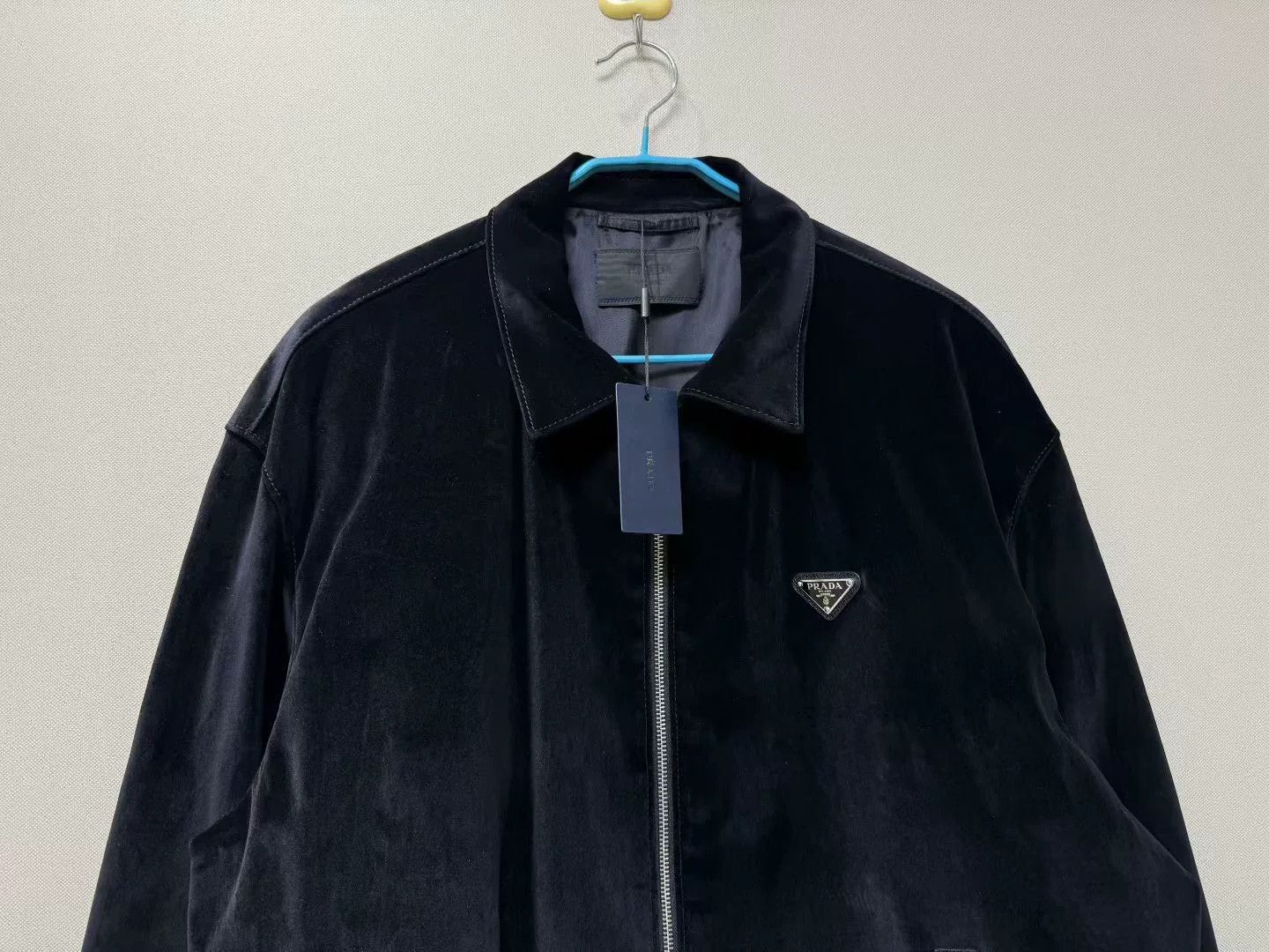 Prada Prada Latest Black Velvet Triangle Logo Jacket Size US XXL / EU 58 / 5 - 2 Thumbnail