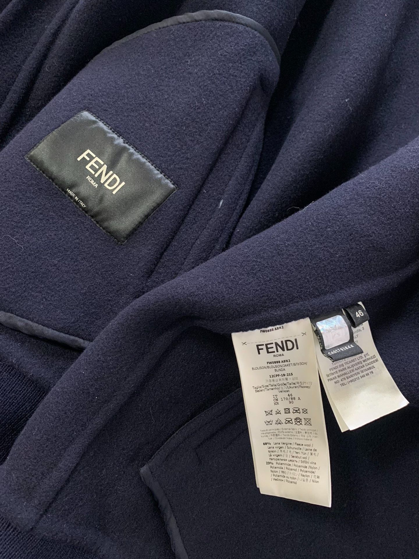 Fendi FENDI Wool Crocodile Eye Jacket Size US S / EU 44-46 / 1 - 4 Thumbnail
