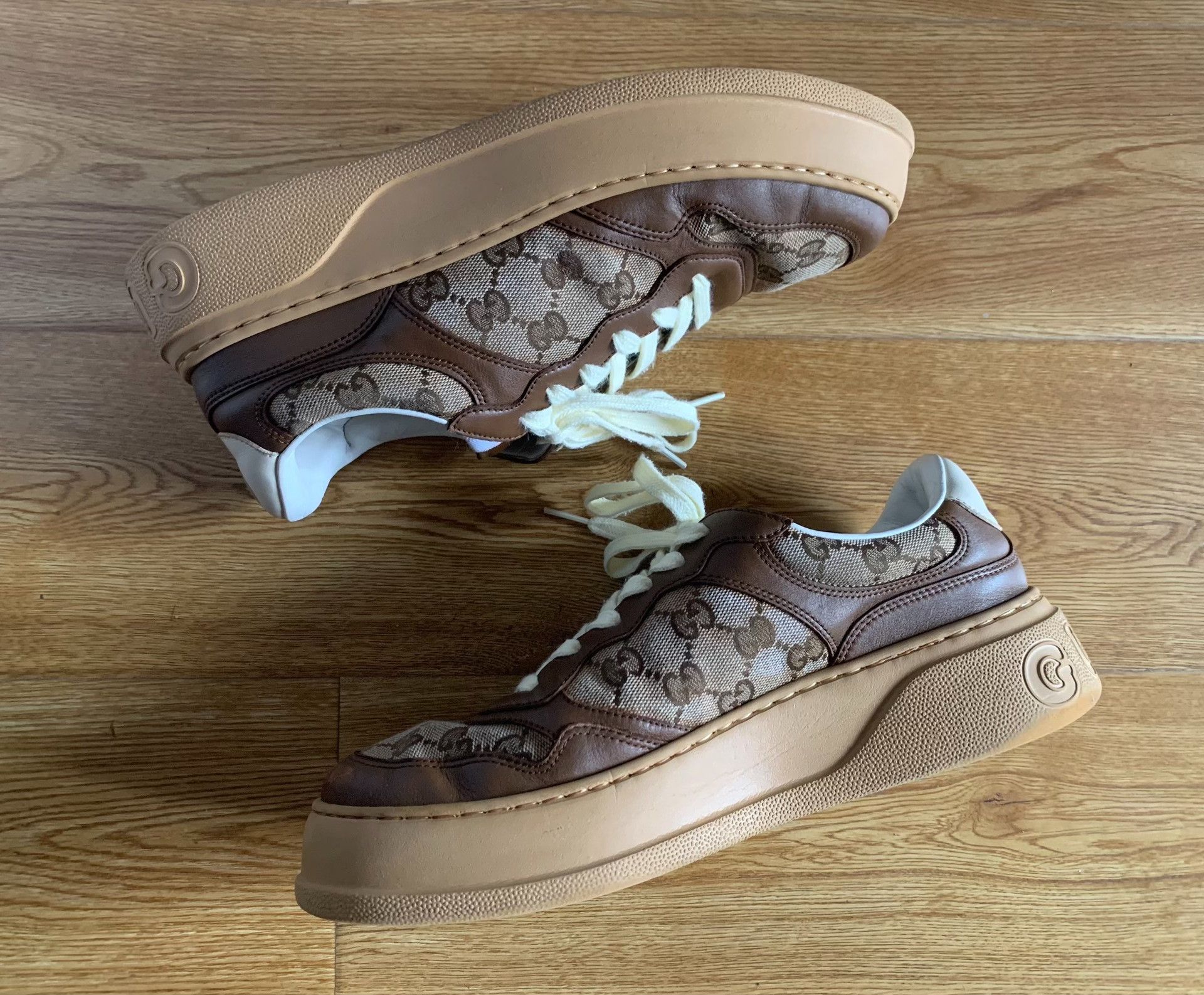 Gucci Gucci Thick-Soled Monogram Biscuit Shoes Size US 8 / IT 38 - 4 Thumbnail