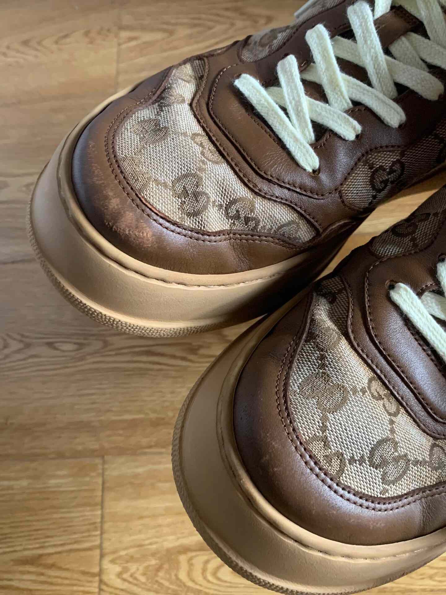 Gucci Gucci Thick-Soled Monogram Biscuit Shoes Size US 8 / IT 38 - 8 Thumbnail
