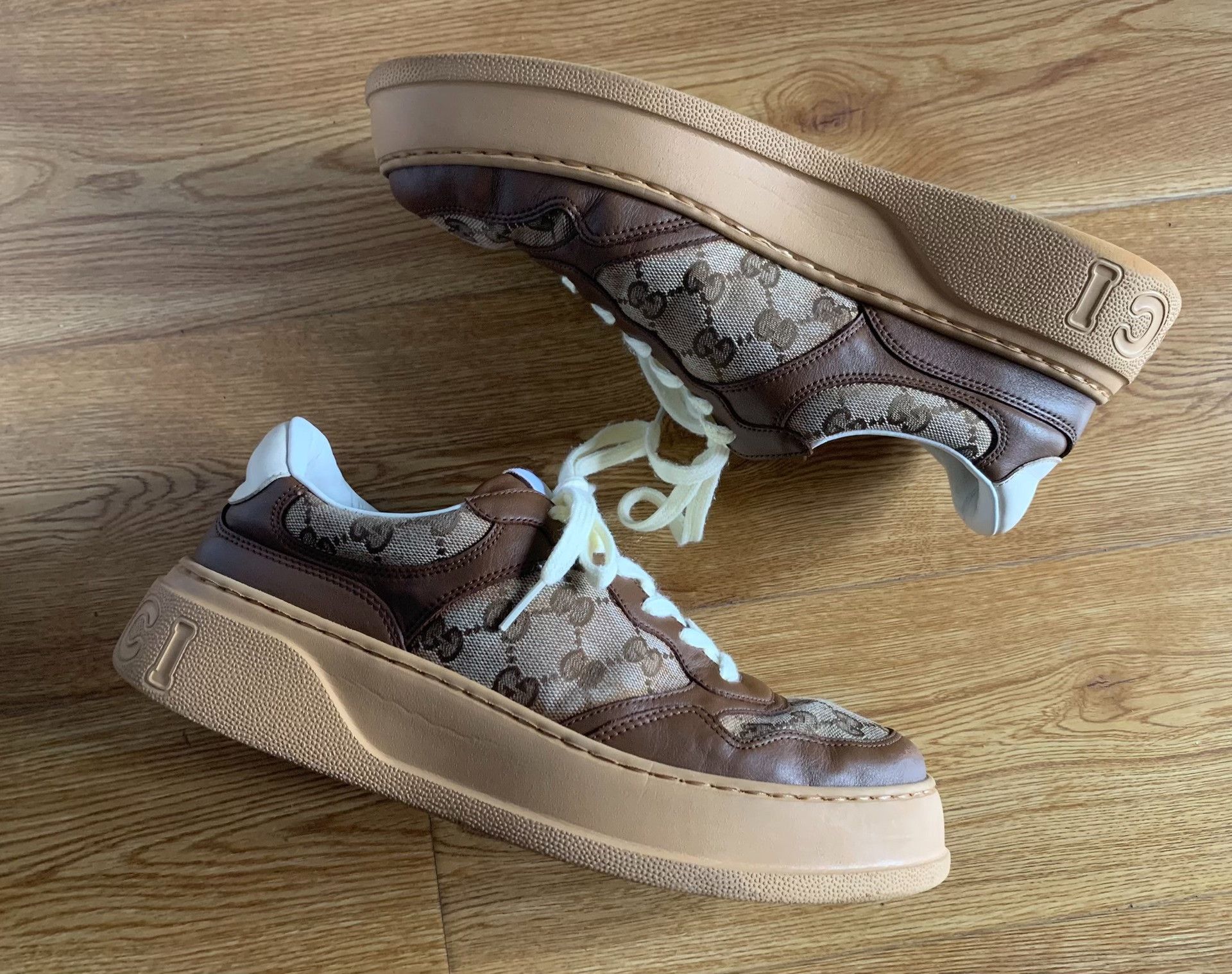 Gucci Gucci Thick-Soled Monogram Biscuit Shoes Size US 8 / IT 38 - 3 Thumbnail