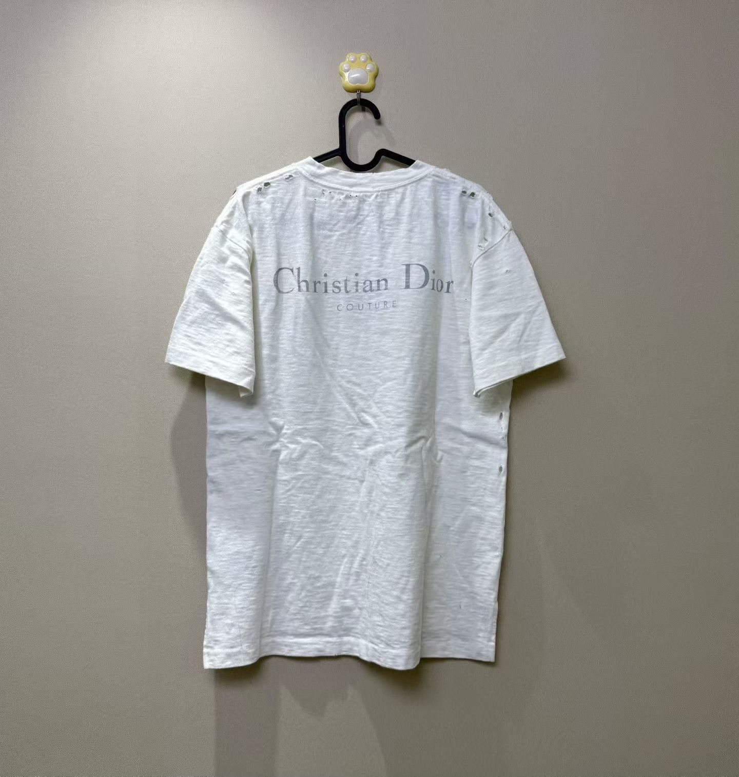Dior DIOR New White Distressed Slogan Short-Sleeve Size US XS / EU 42 / 0 - 4 Thumbnail