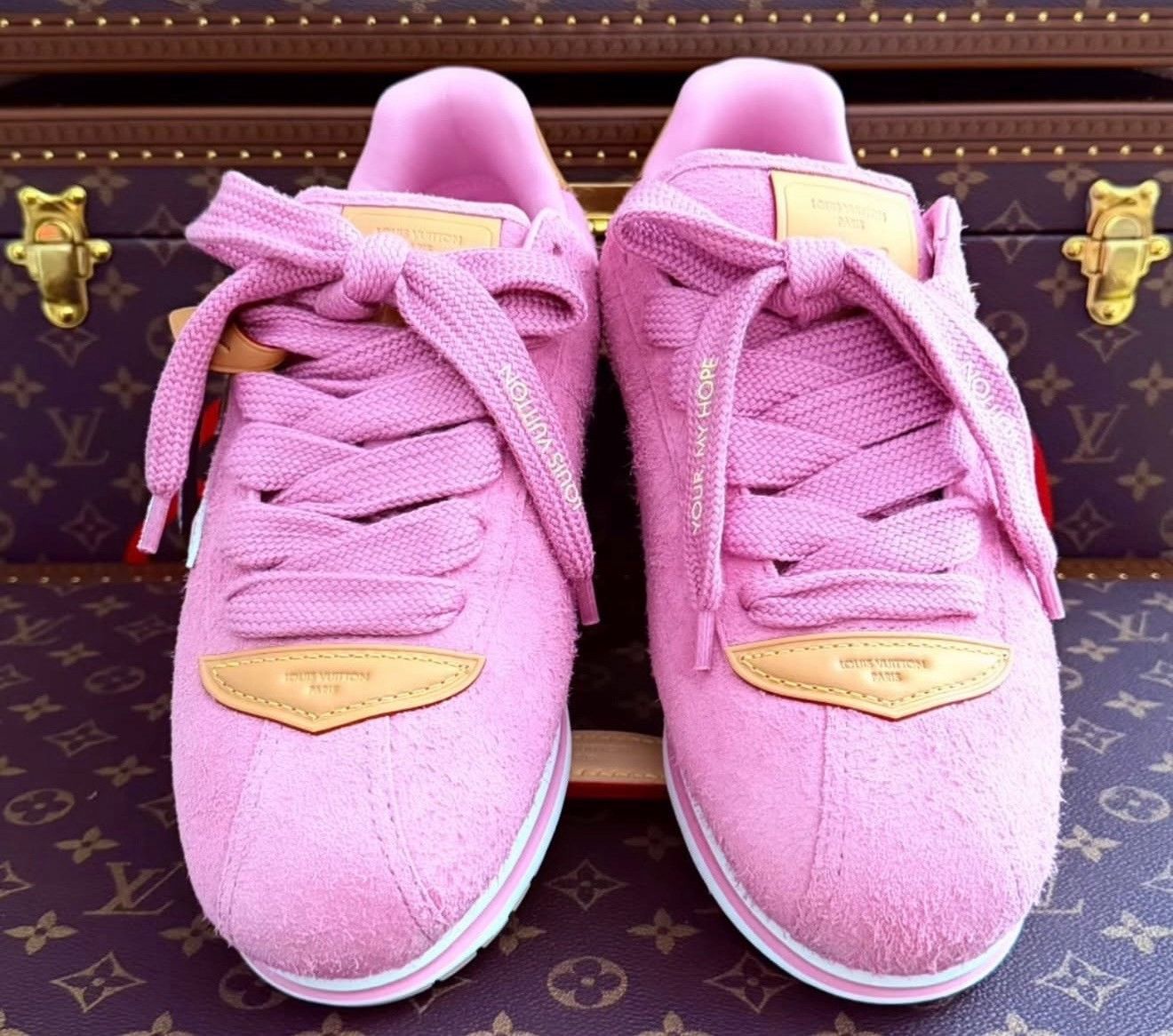 Louis Vuitton Louis Vuitton x J-Hope Pink Suede Shoes Size US 7.5 / IT 37.5 - 3 Thumbnail
