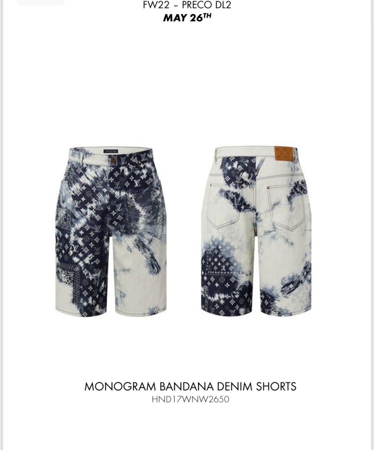 Louis Vuitton Louis Vuitton Monogram Bandana Denim Shorts Size US M / EU 48-50 / 2 - 3 Thumbnail