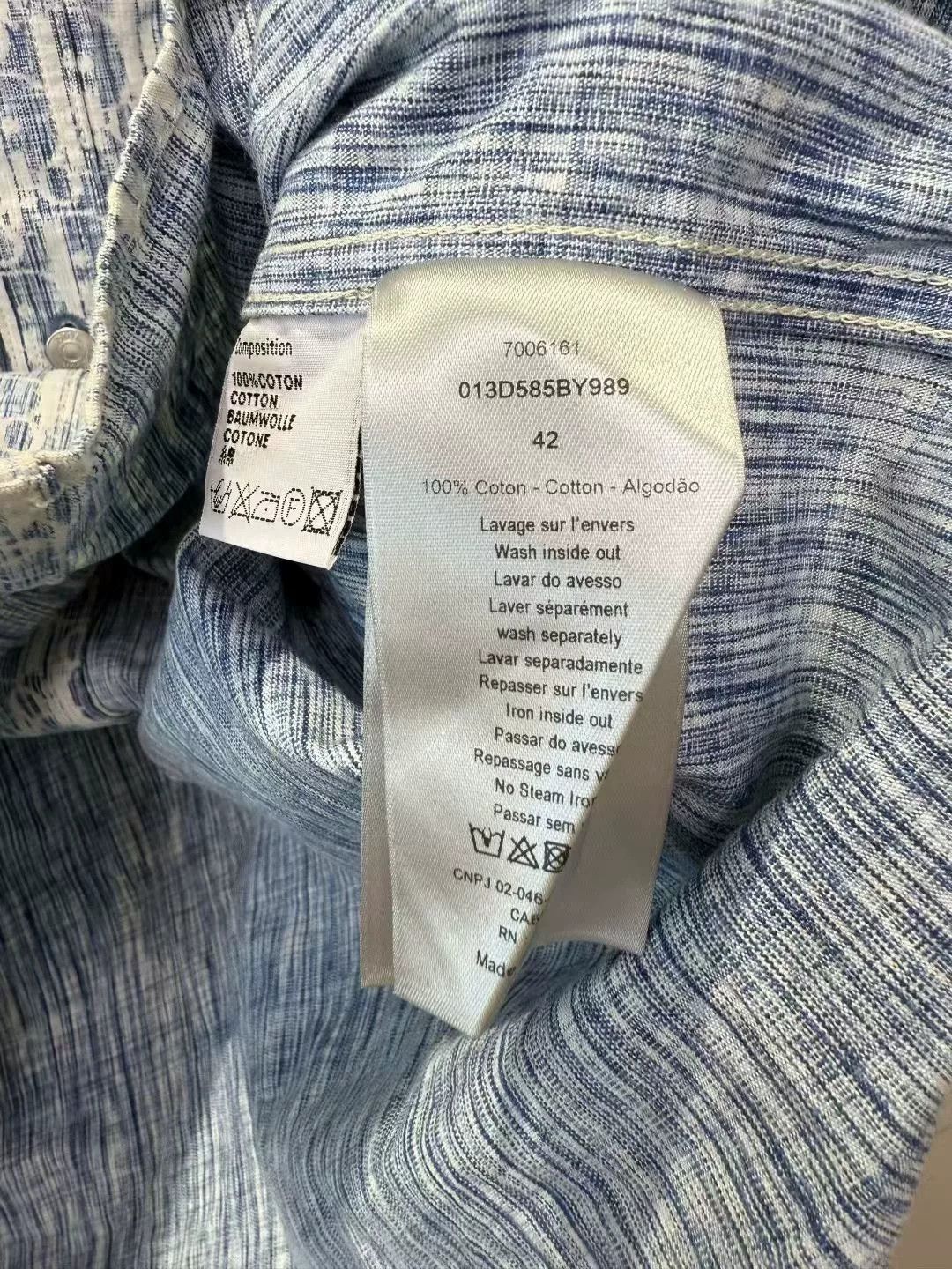 Dior DIOR White Blue Logo Denim Shirt Jacket Size US XS / EU 42 / 0 - 3 Thumbnail
