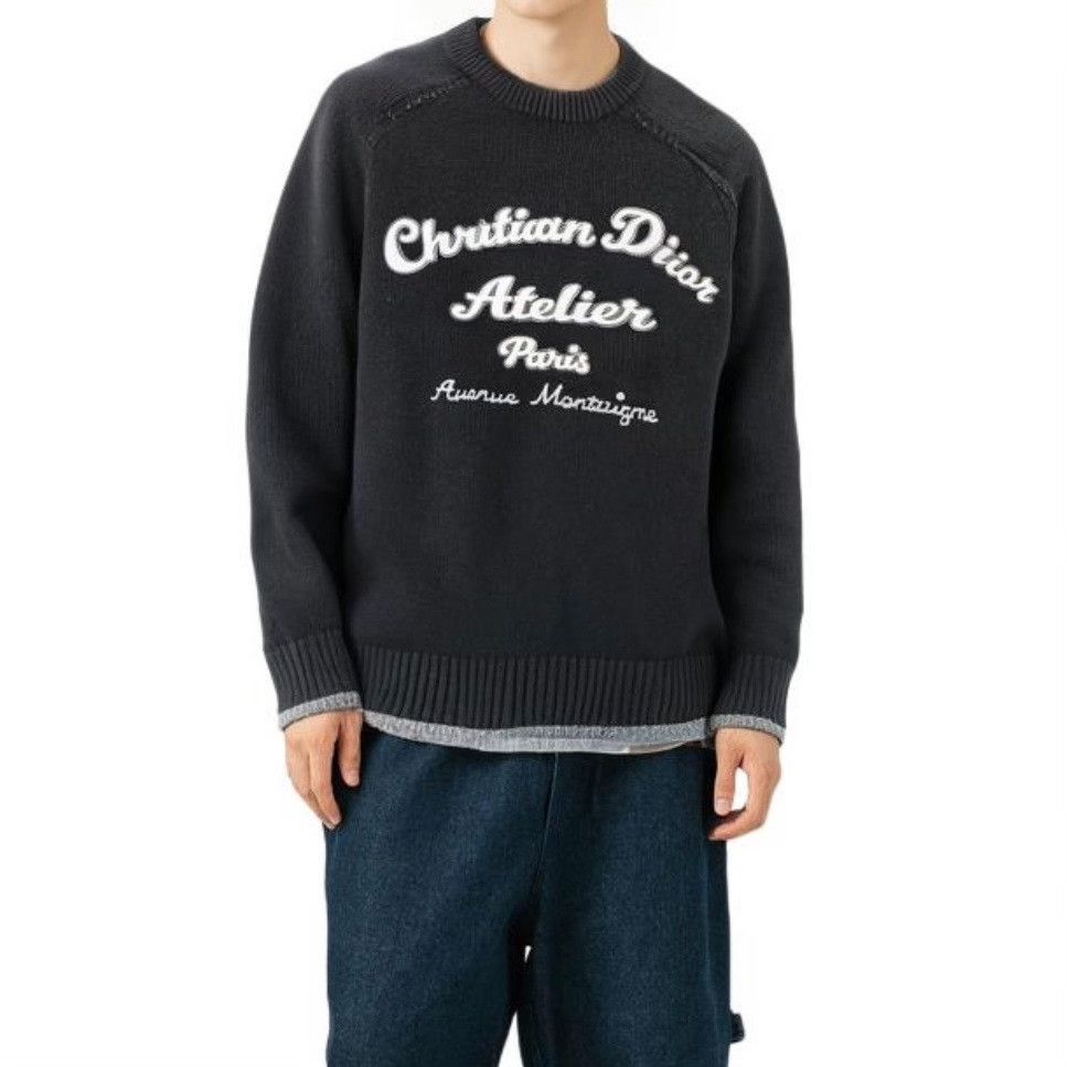 Dior DIOR Black Knit Sweater with Logo Size US S / EU 44-46 / 1 - 6 Thumbnail