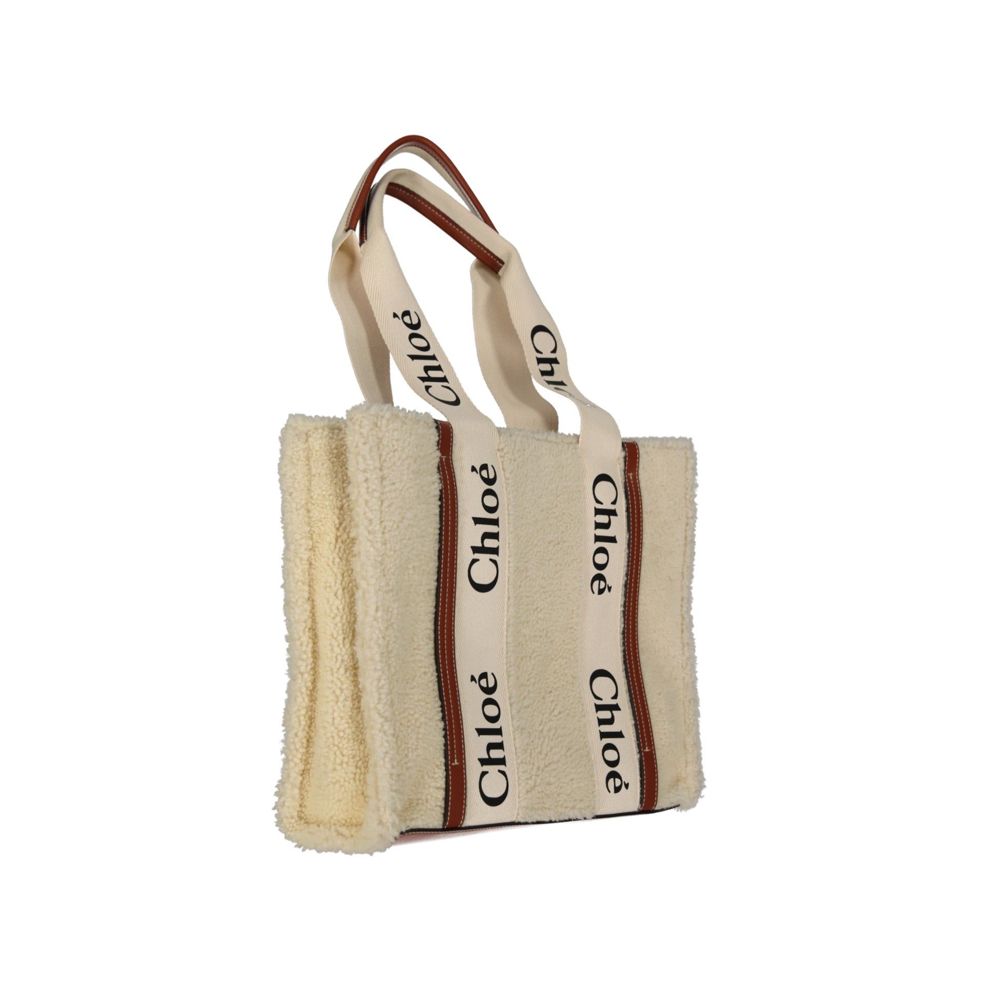 Chloe Chloe Woody Shearling Tote Bag Size ONE SIZE - 3 Thumbnail