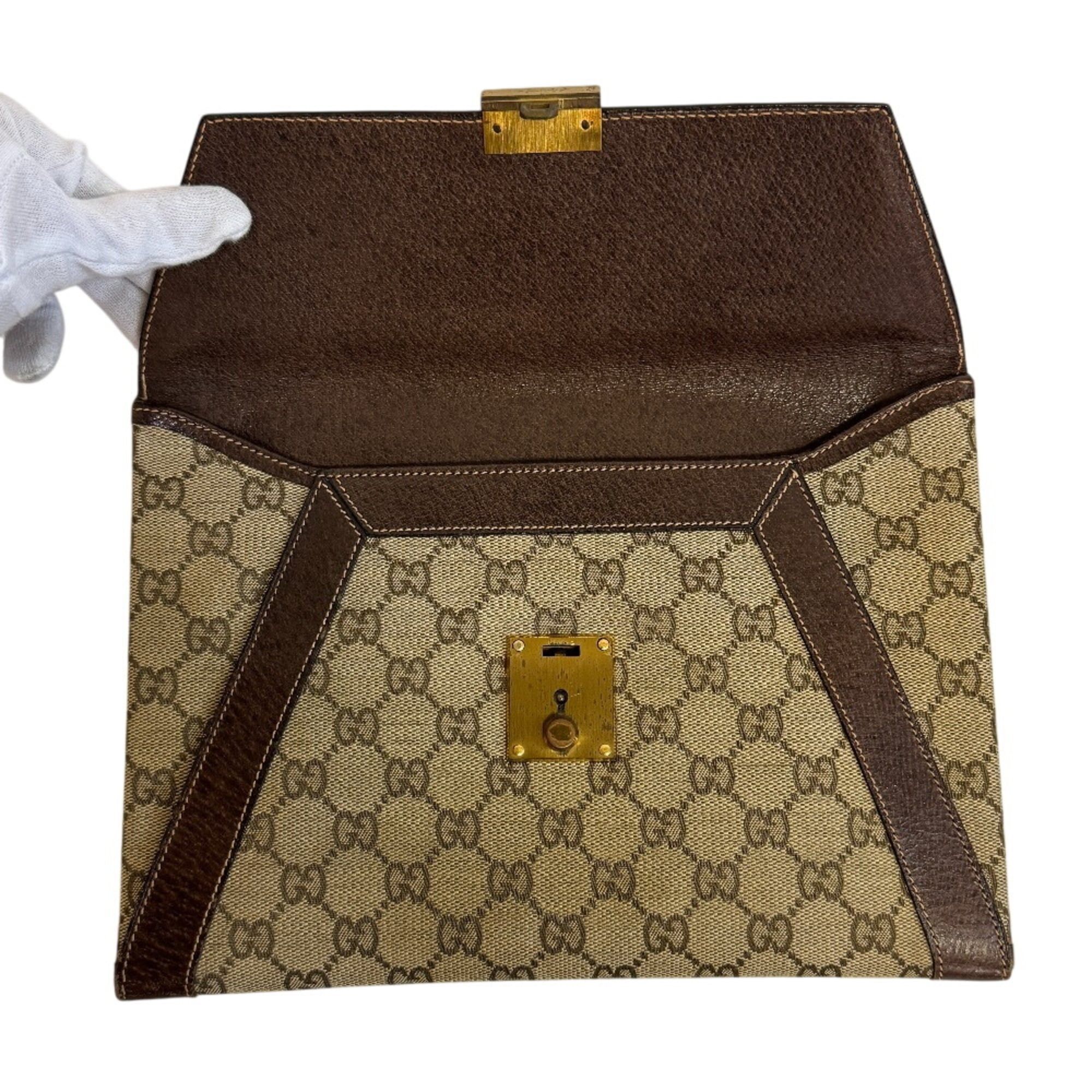 Gucci GUCCI Old Gucci Letter Pouch Second Bag GG Pattern Clutch Beige Size ONE SIZE - 5 Thumbnail
