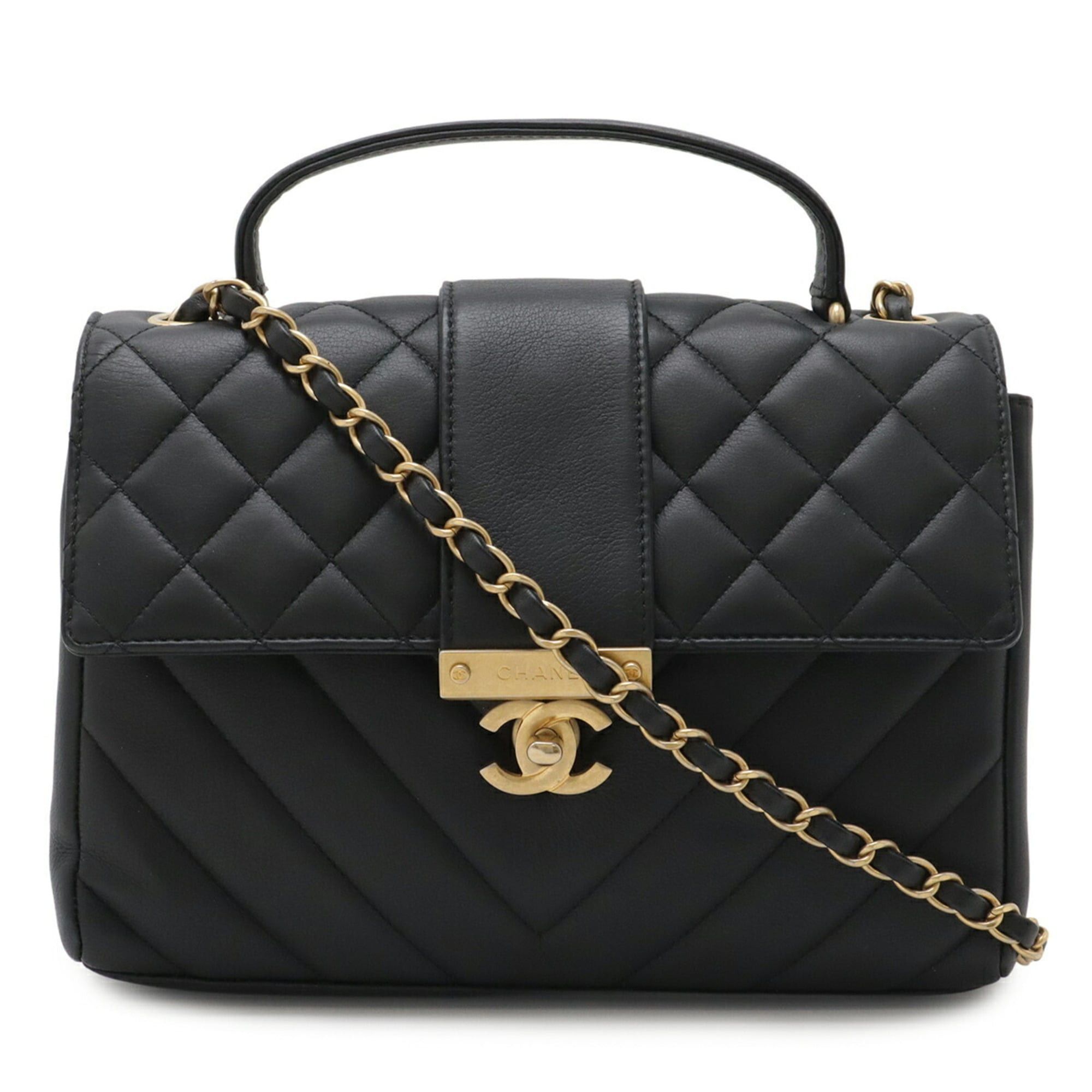 Chanel CHANEL Matelassé V-stitch Handbag Chain Shoulder Bag Leather Black AS0804 Size ONE SIZE - 2 Thumbnail