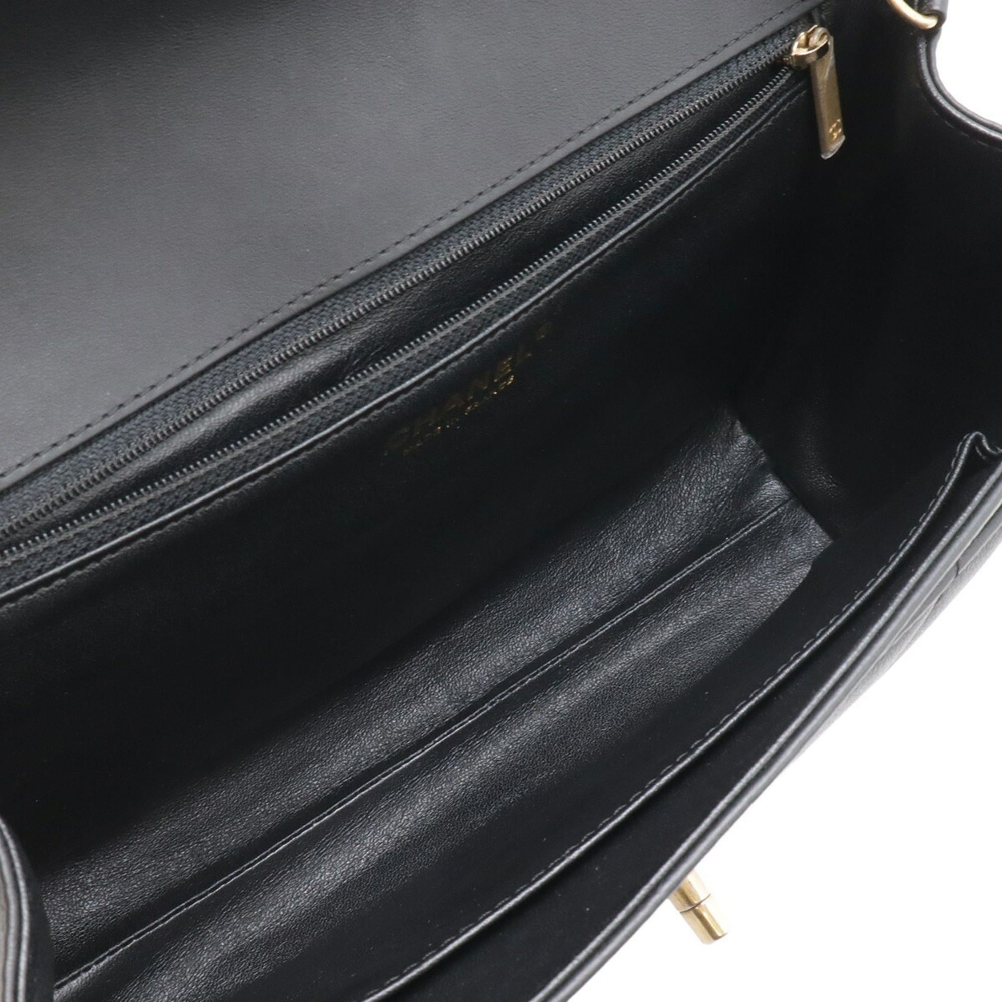 Chanel CHANEL Matelassé V-stitch Handbag Chain Shoulder Bag Leather Black AS0804 Size ONE SIZE - 7 Thumbnail