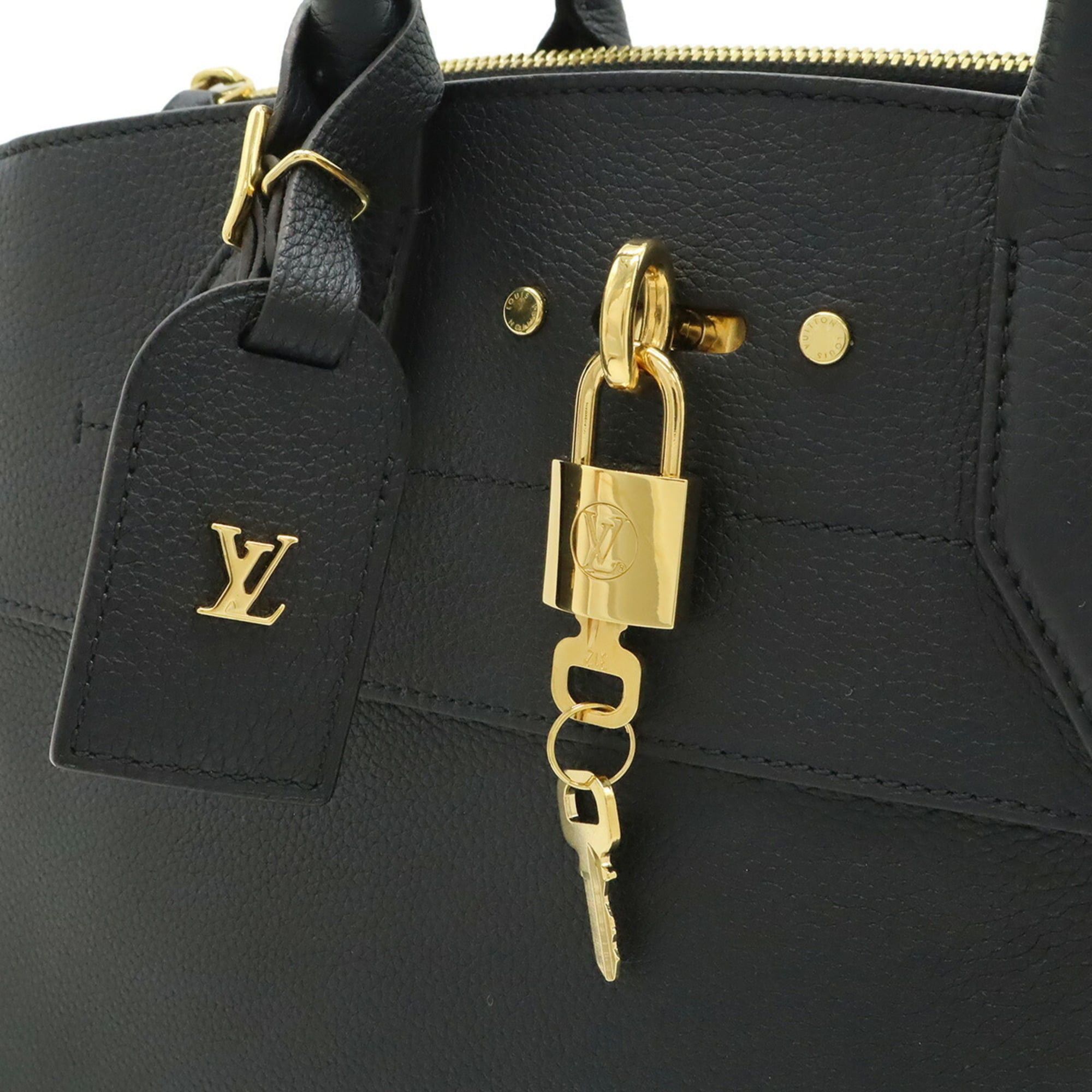 Louis Vuitton LOUIS VUITTON City Steamer MM Handbag/Shoulder Bag, Taurillon Leather, Noir Black, M53015 Size ONE SIZE - 10 Thumbnail