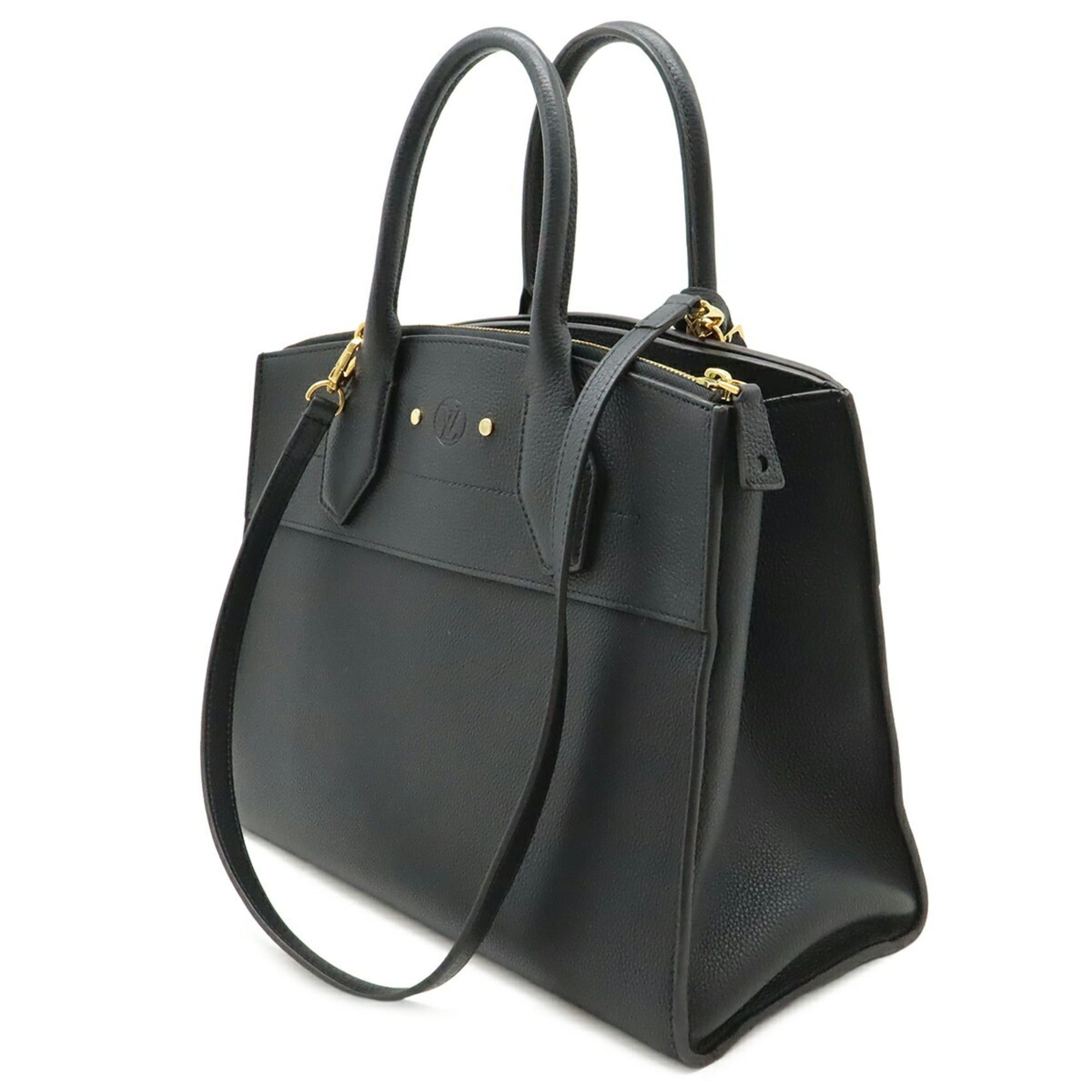Louis Vuitton LOUIS VUITTON City Steamer MM Handbag/Shoulder Bag, Taurillon Leather, Noir Black, M53015 Size ONE SIZE - 3 Thumbnail