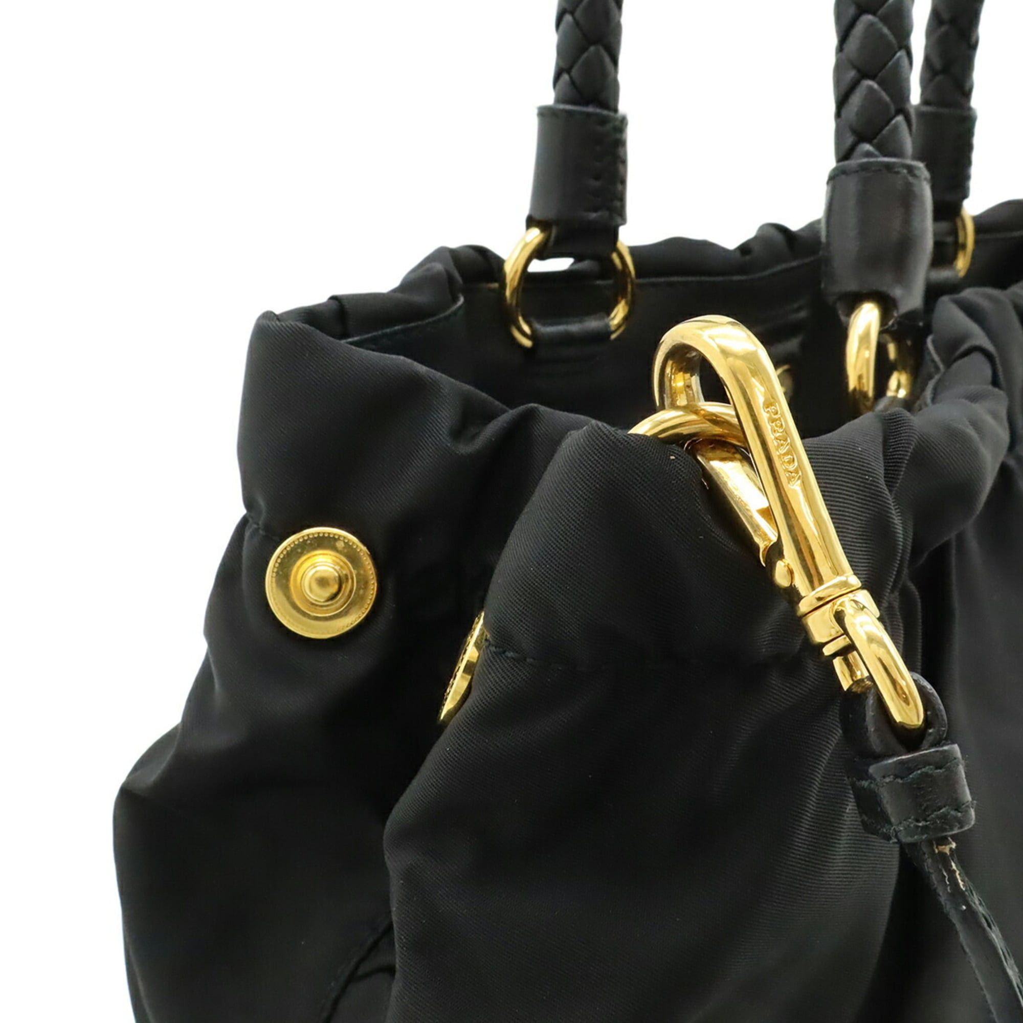 Prada PRADA Ribbon Handbag Tote Bag Shoulder Nylon NERO Black BN1778 Size ONE SIZE - 7 Thumbnail