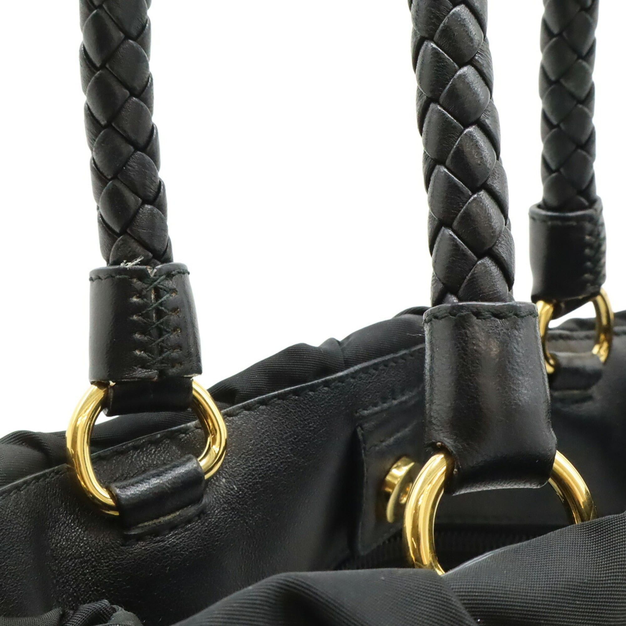 Prada PRADA Ribbon Handbag Tote Bag Shoulder Nylon NERO Black BN1778 Size ONE SIZE - 8 Thumbnail