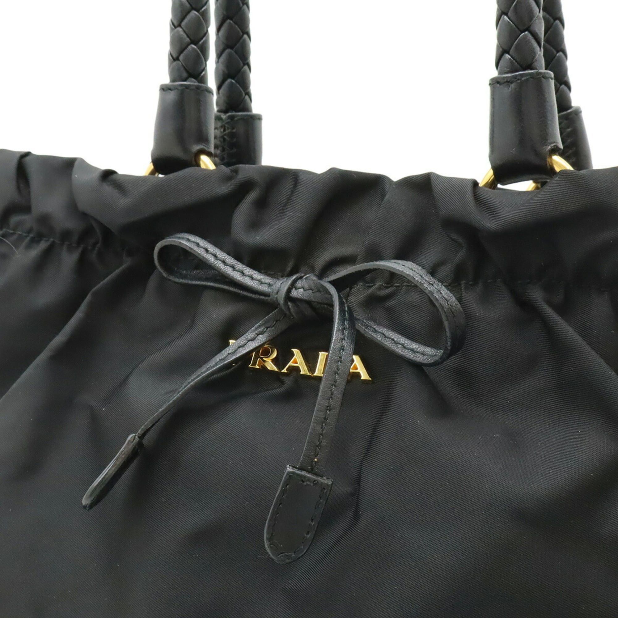 Prada PRADA Ribbon Handbag Tote Bag Shoulder Nylon NERO Black BN1778 Size ONE SIZE - 9 Thumbnail