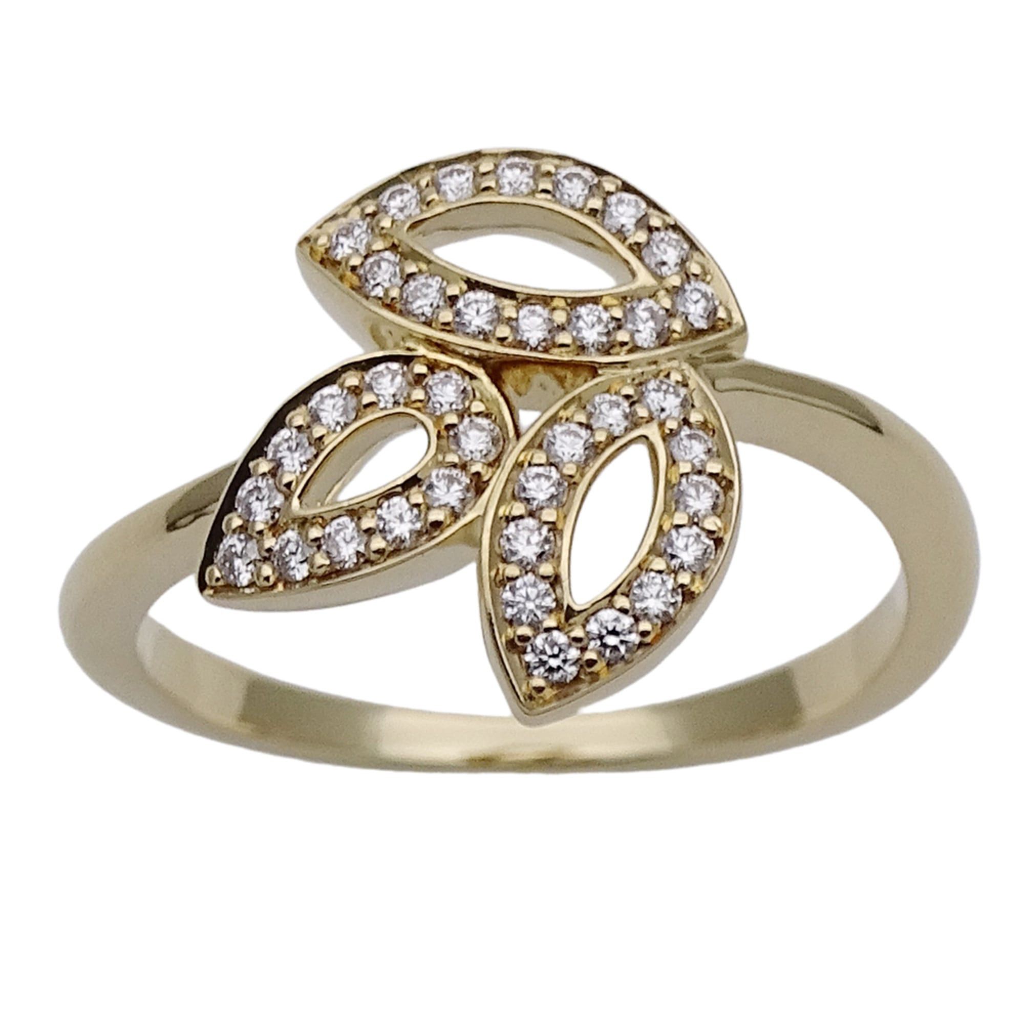 Harry Winston Harry Winston ring for women, brand name, 750YG diamond lily cluster mini yellow gold, approximately 1 piece, polished jewelry. Size ONE SIZE - 2 Thumbnail