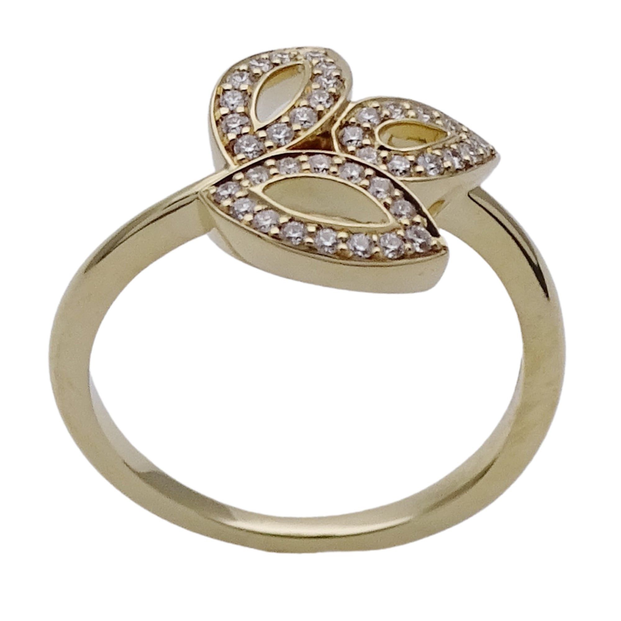 Harry Winston Harry Winston ring for women, brand name, 750YG diamond lily cluster mini yellow gold, approximately 1 piece, polished jewelry. Size ONE SIZE - 3 Thumbnail